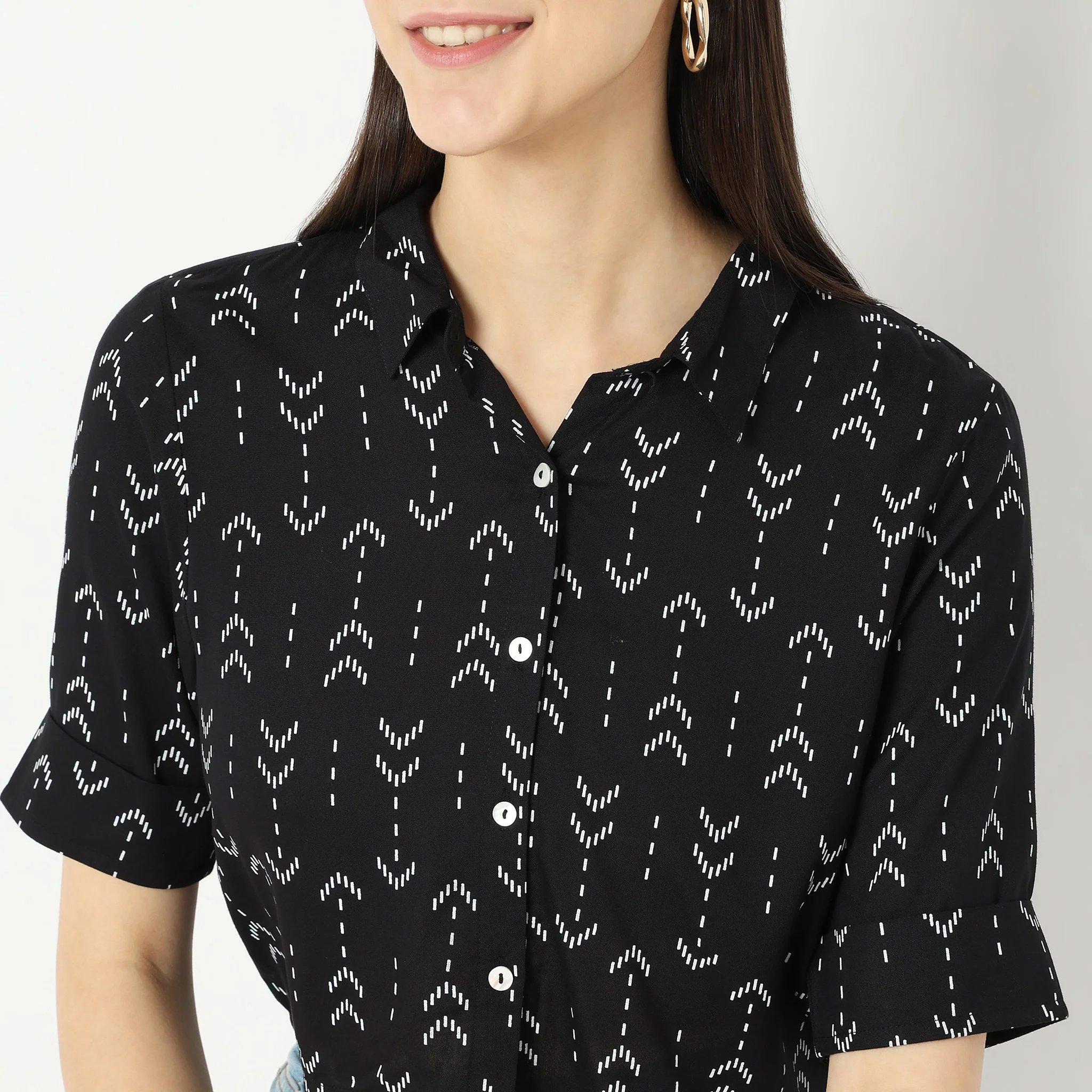 Straight Fit Printed Shirt - Image 4