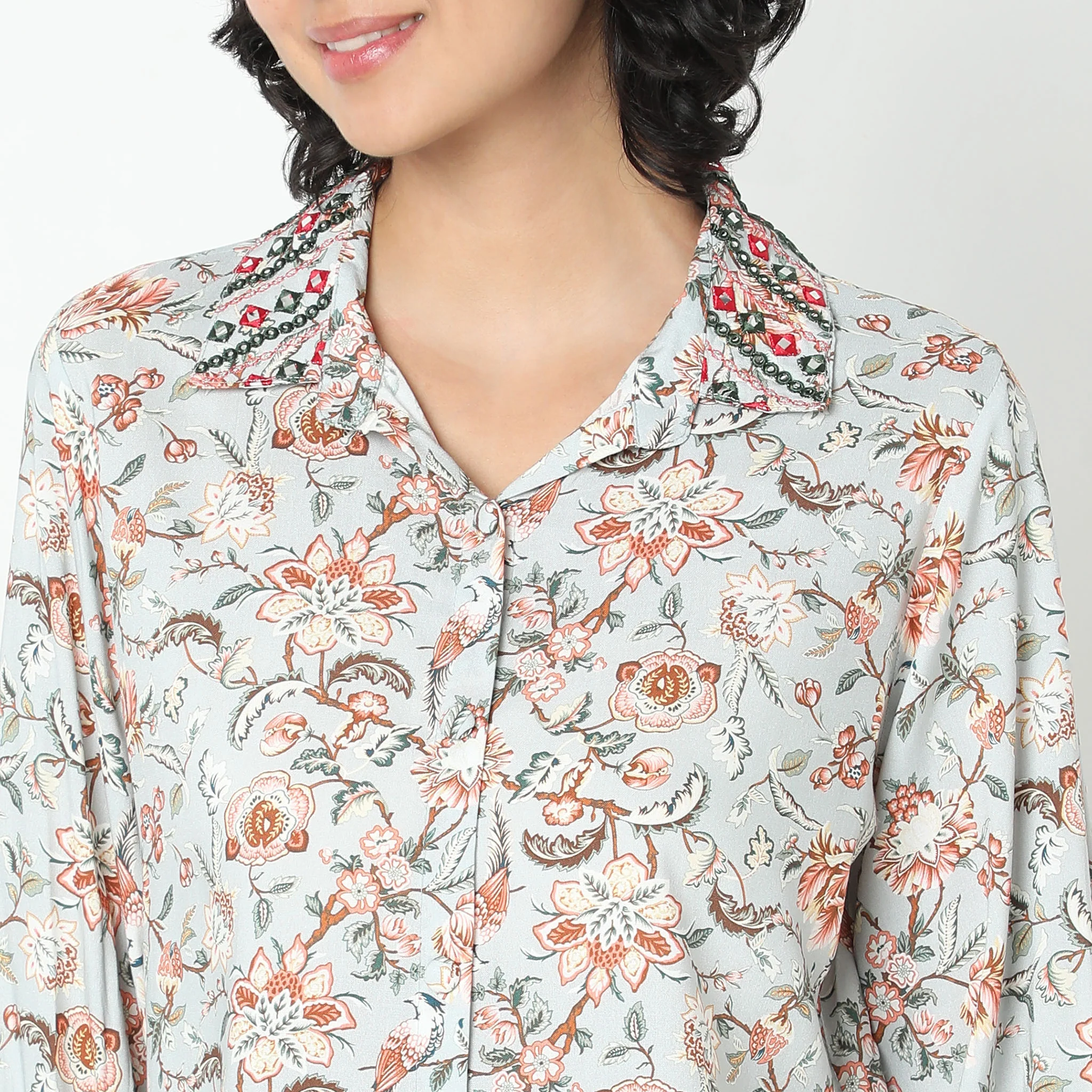 Straight Fit Printed Tunic Shirt With Pant Set - Image 4