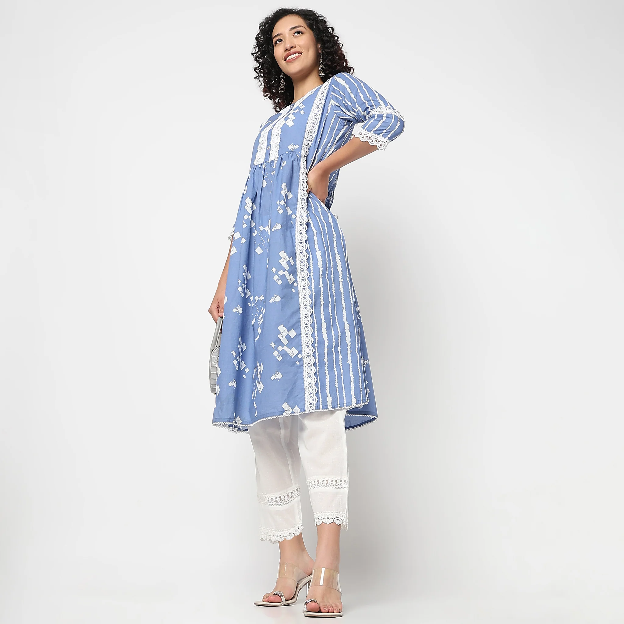 Mid Rise Straight Fit Ethnic Pants - Image 6