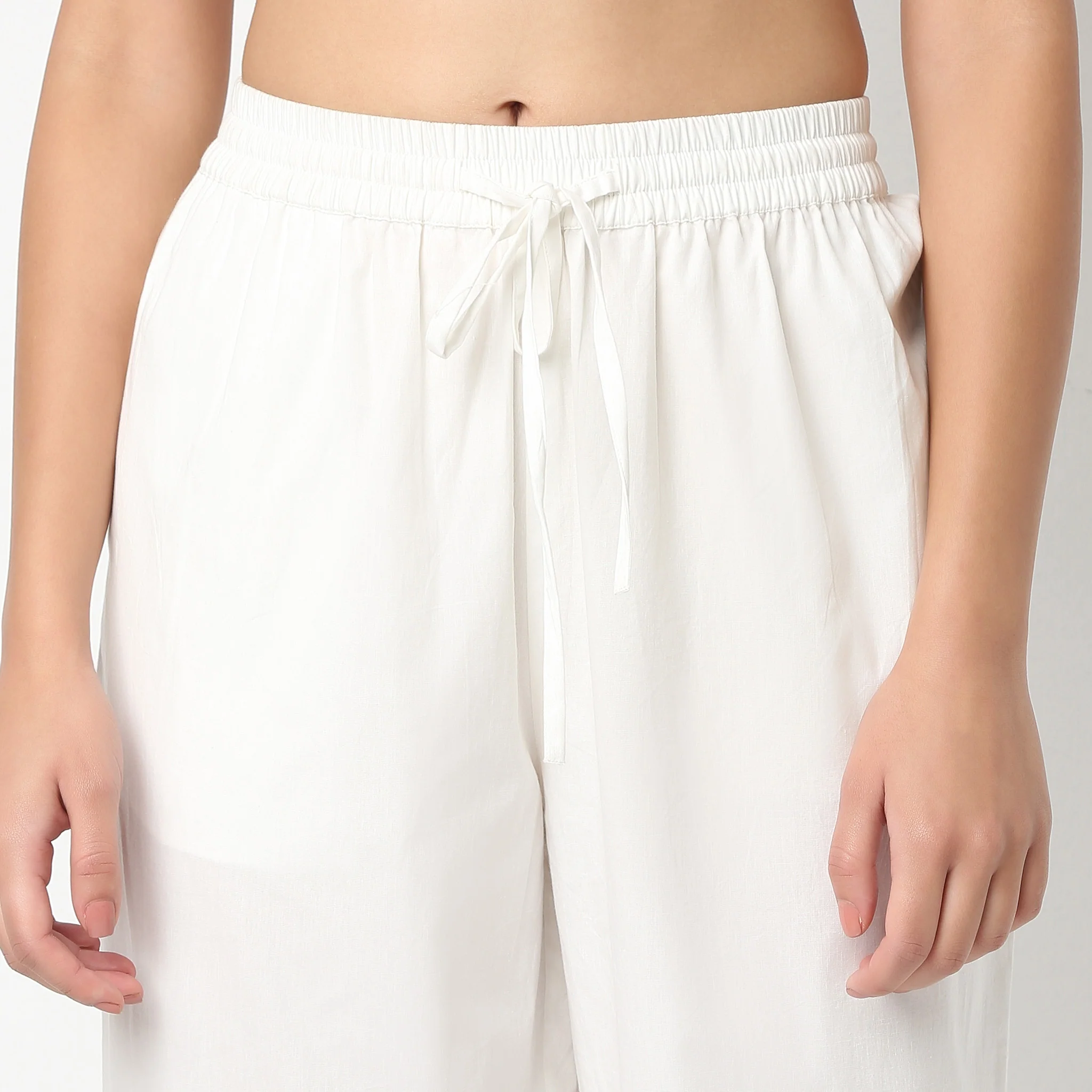Ankle Length Straight Fit Solid Pants - Image 4