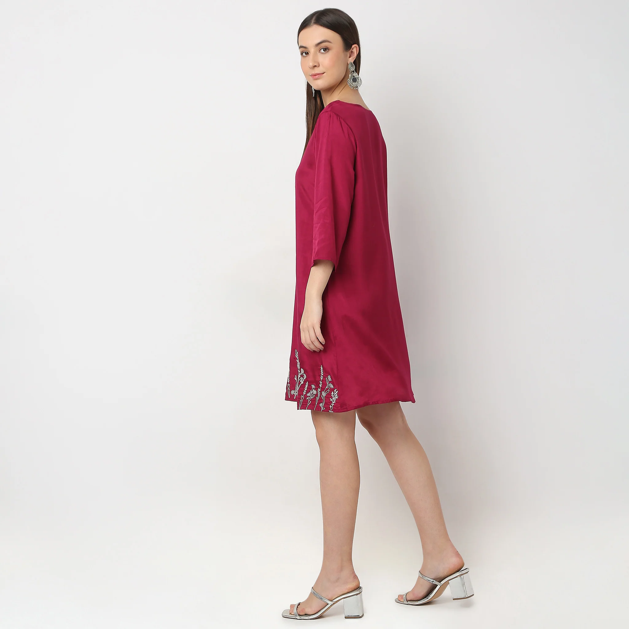Straight Fit Solid Dress - Image 3