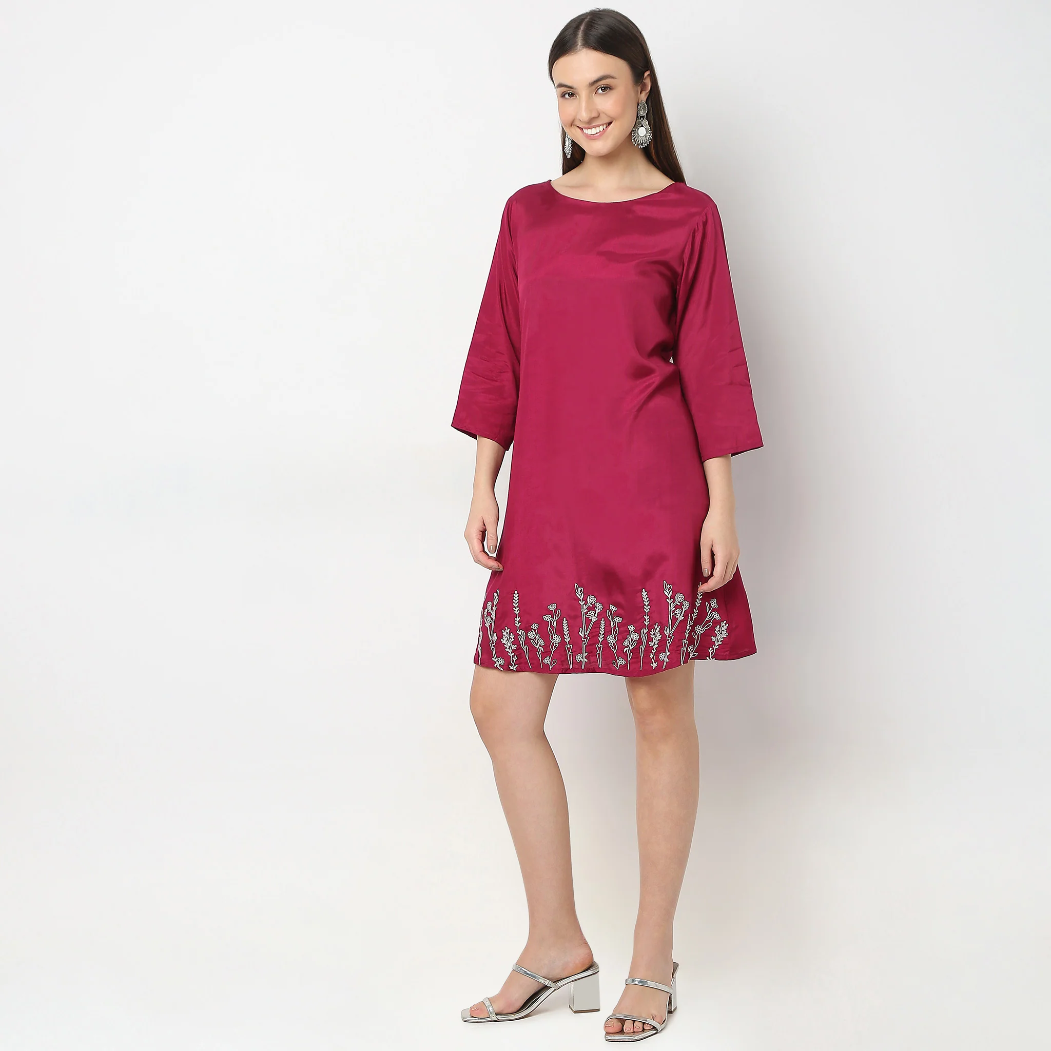 Straight Fit Solid Dress - Image 5