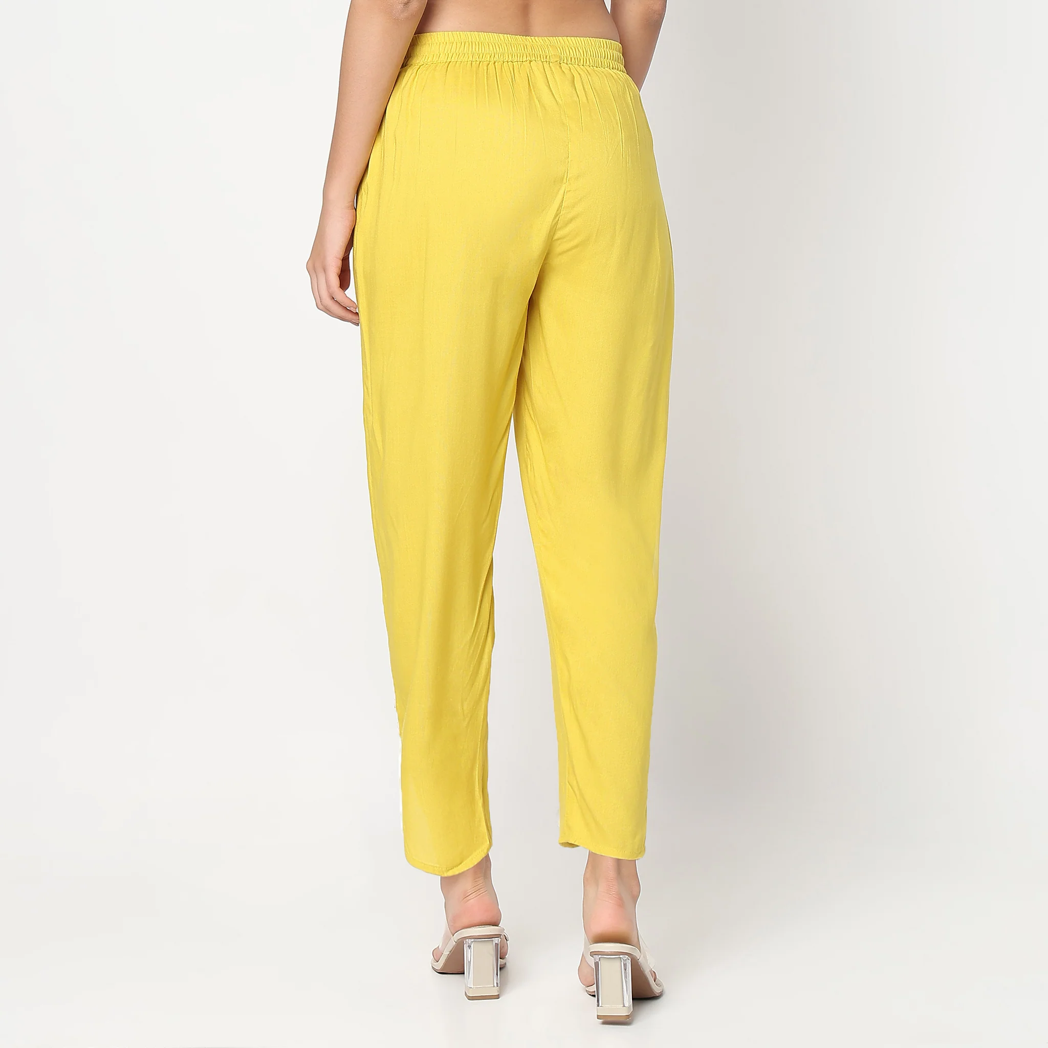 Straight Fit Solid Ethnic Pants - Image 3