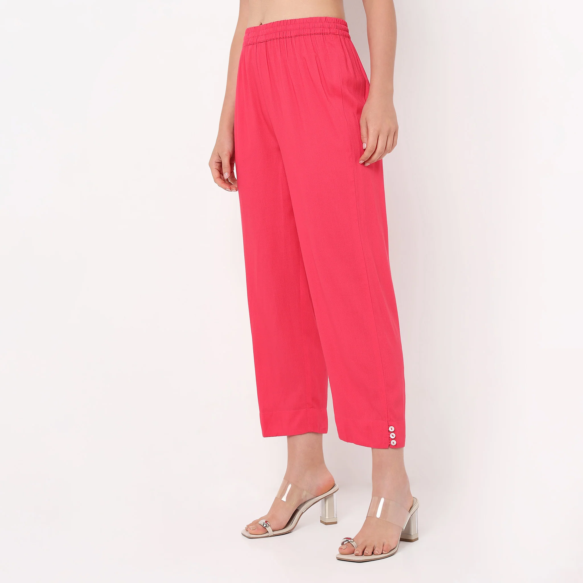 Straight Fit Solid Ethnic Pants - Image 4