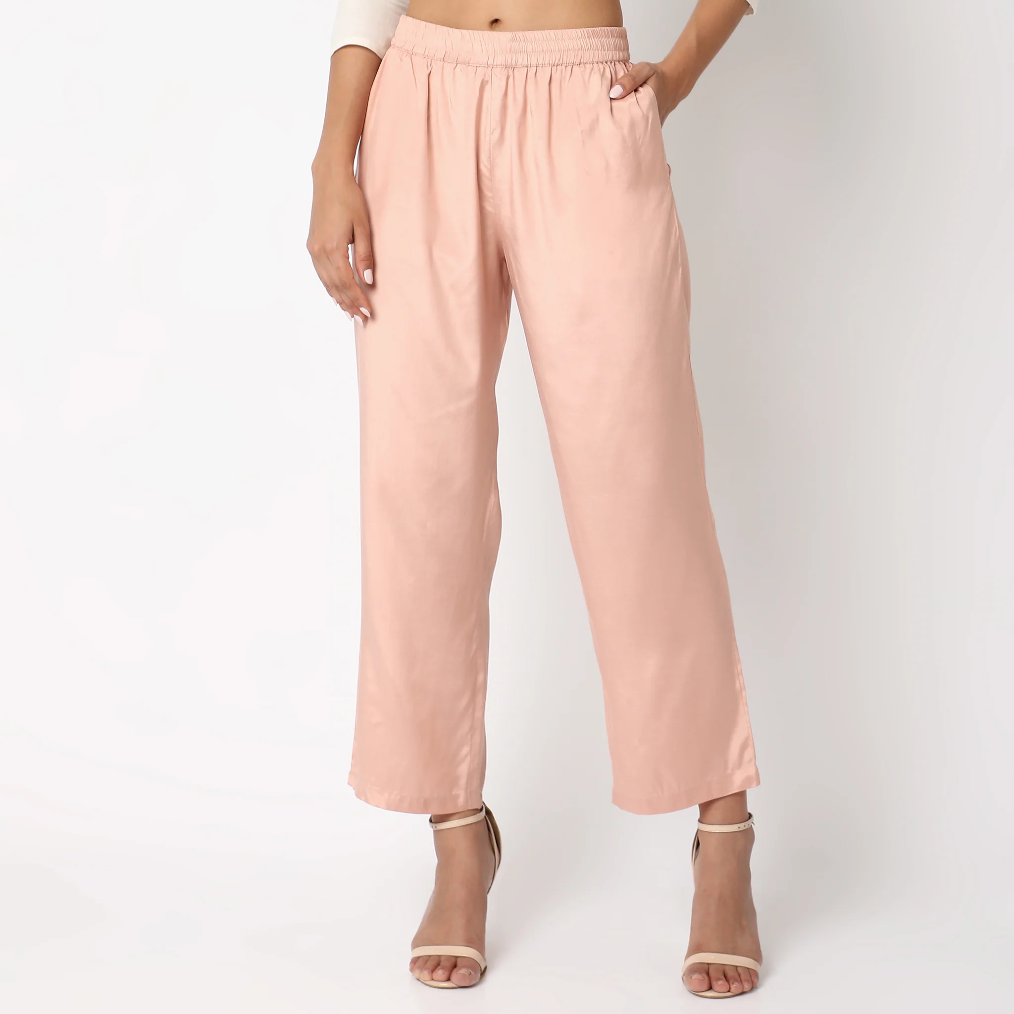 Straight Fit Solid Ethnic Pants - Image 2