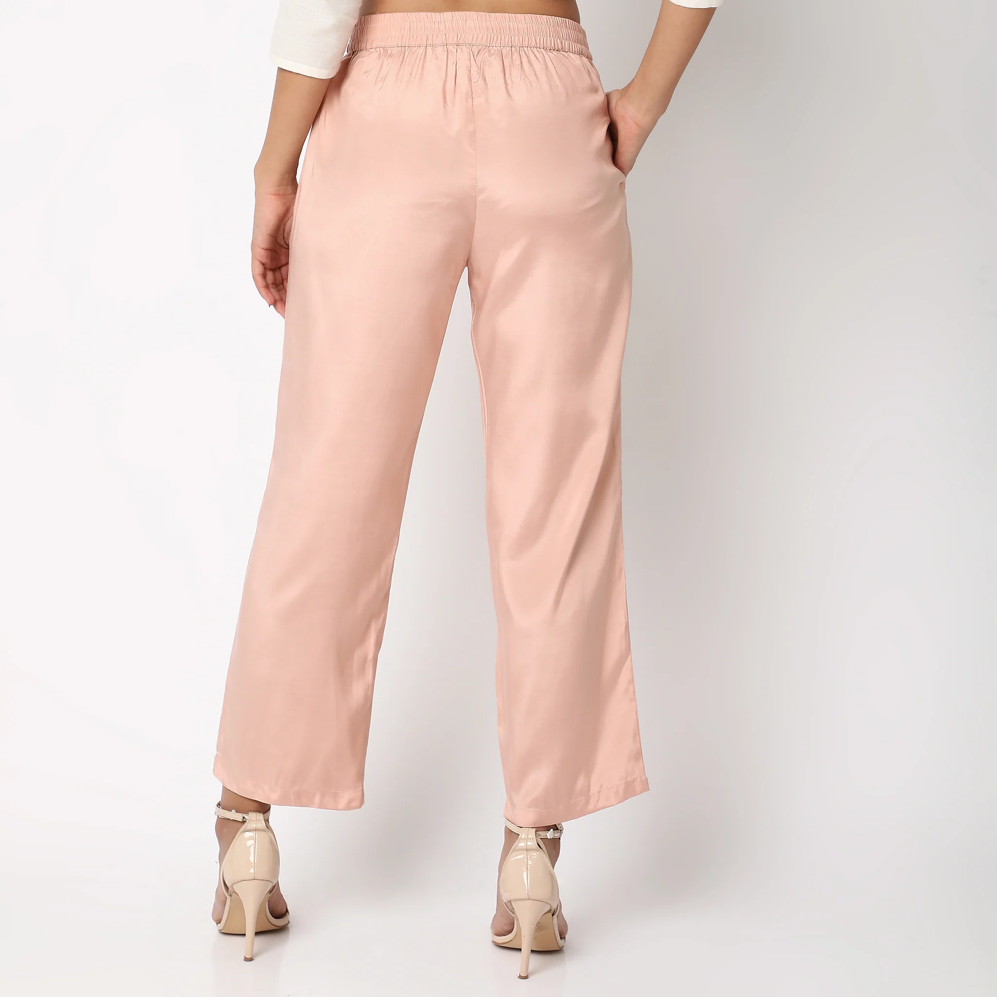 Straight Fit Solid Ethnic Pants - Image 3