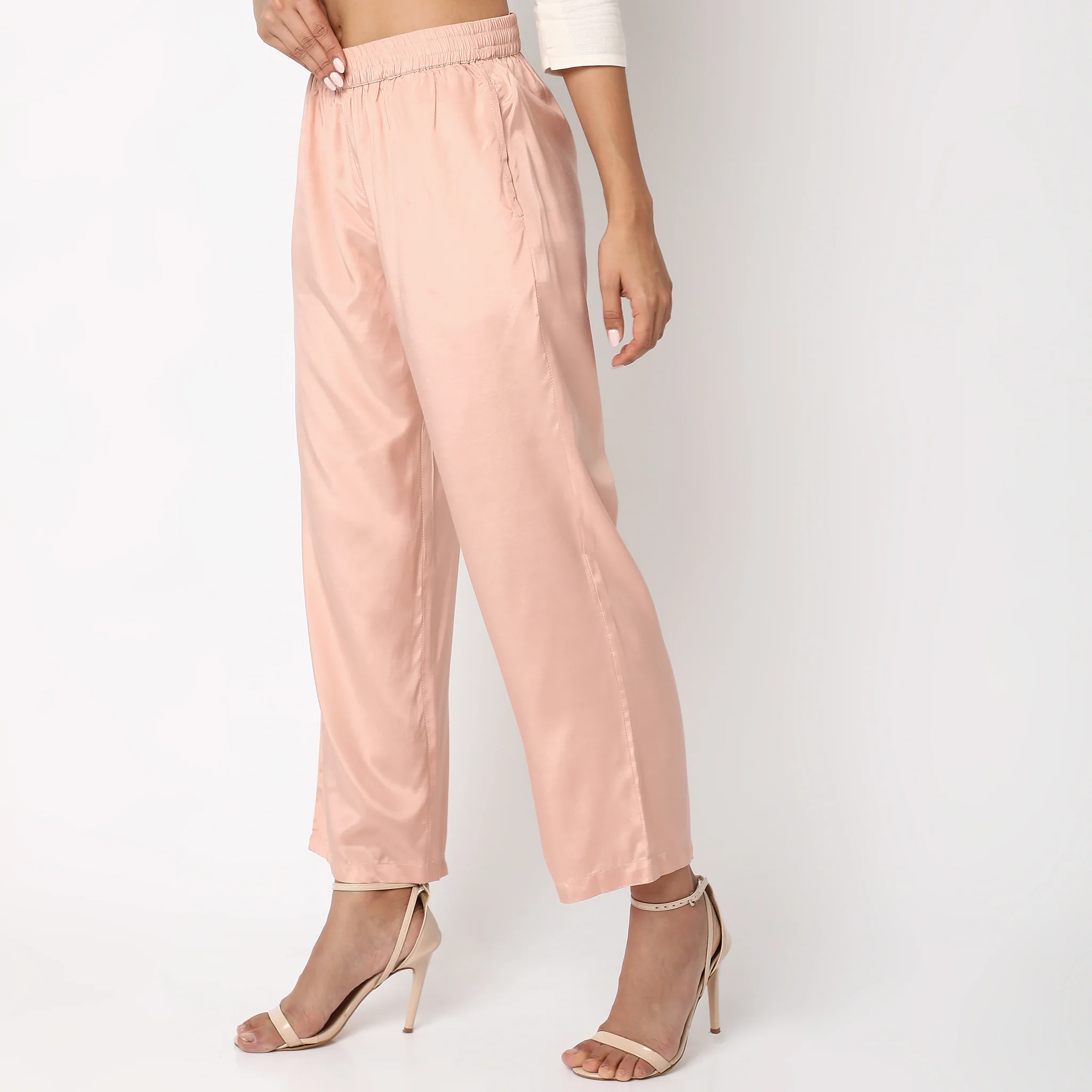 Straight Fit Solid Ethnic Pants - Image 5