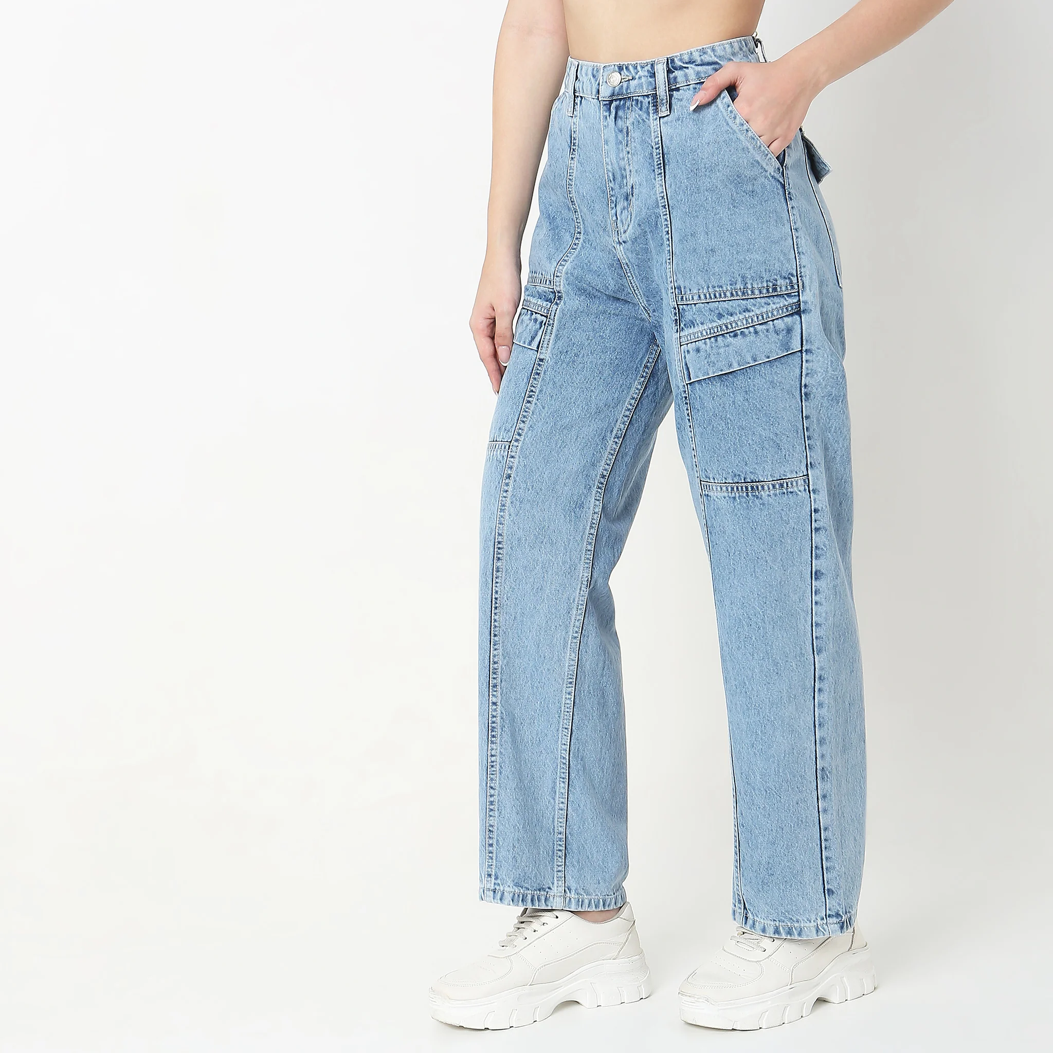 Straight Fit High Rise Jeans - Image 5