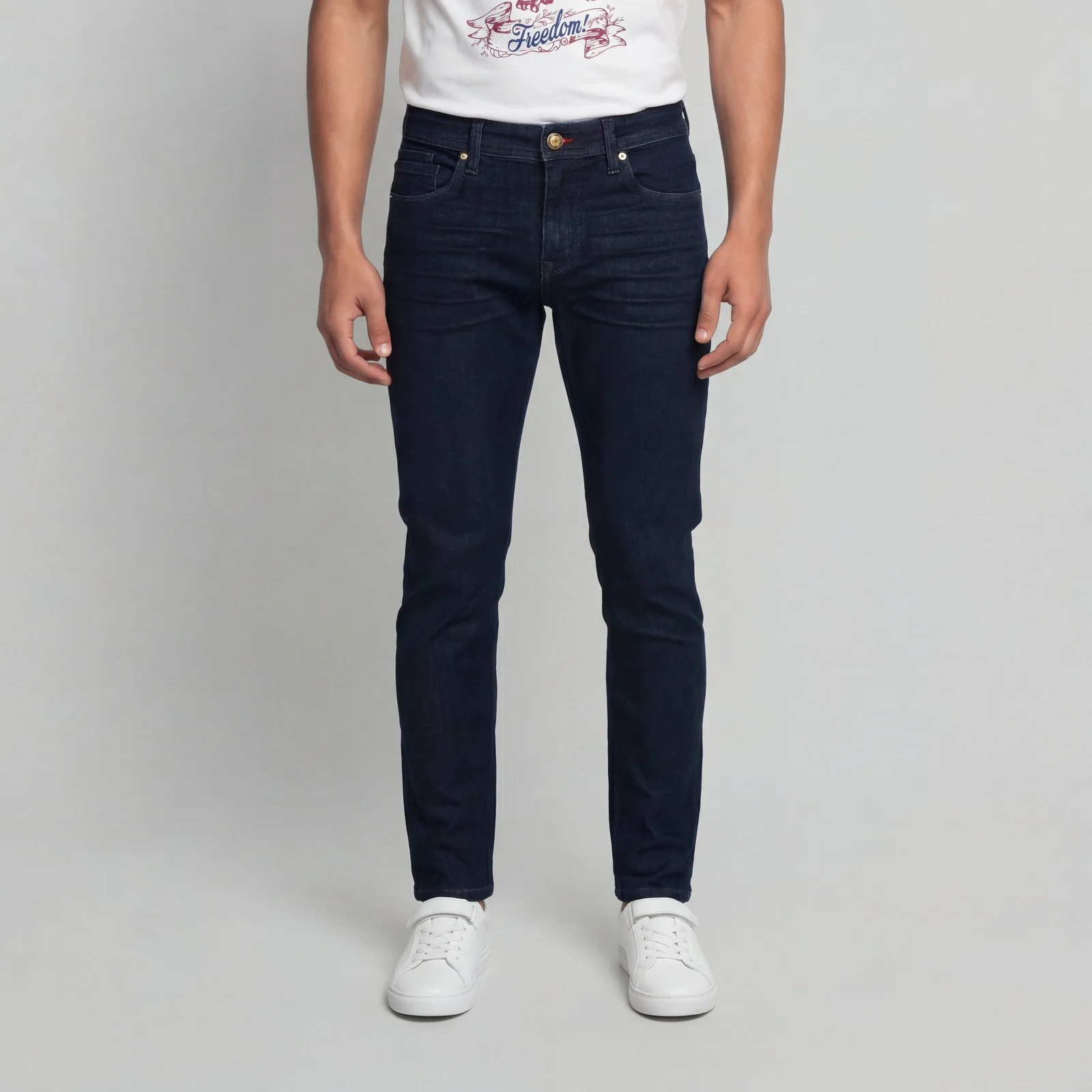 Straight Fit Solid Jeans - Image 2