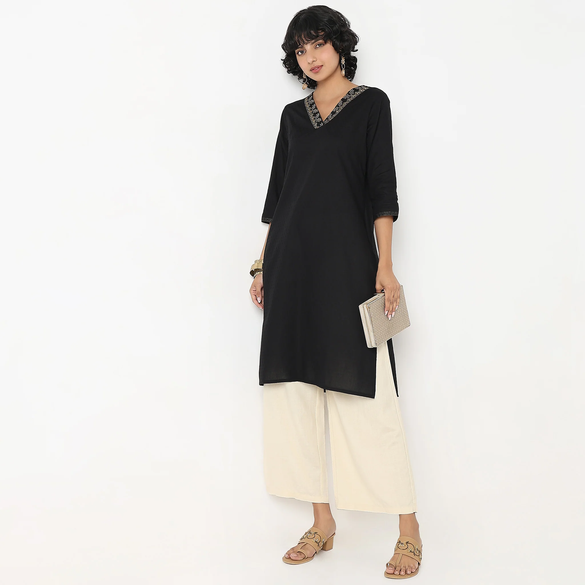 Straight Fit Solid Kurta