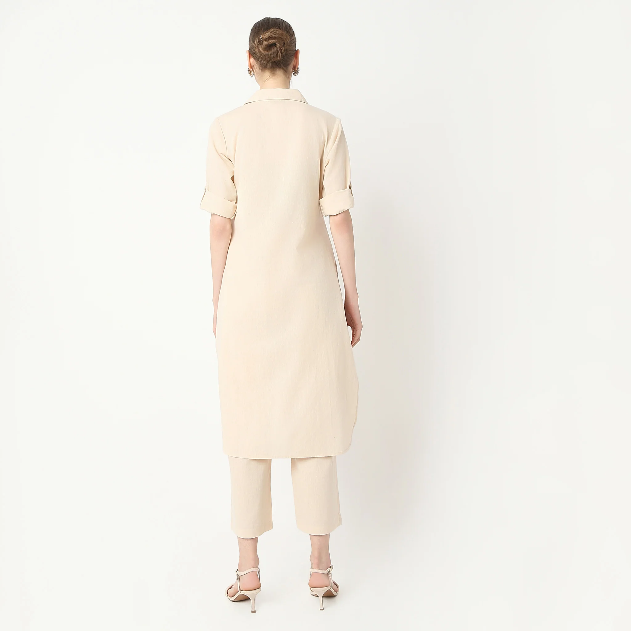 Straight Fit Camp Collar Kurta With Pant Set - Image 10