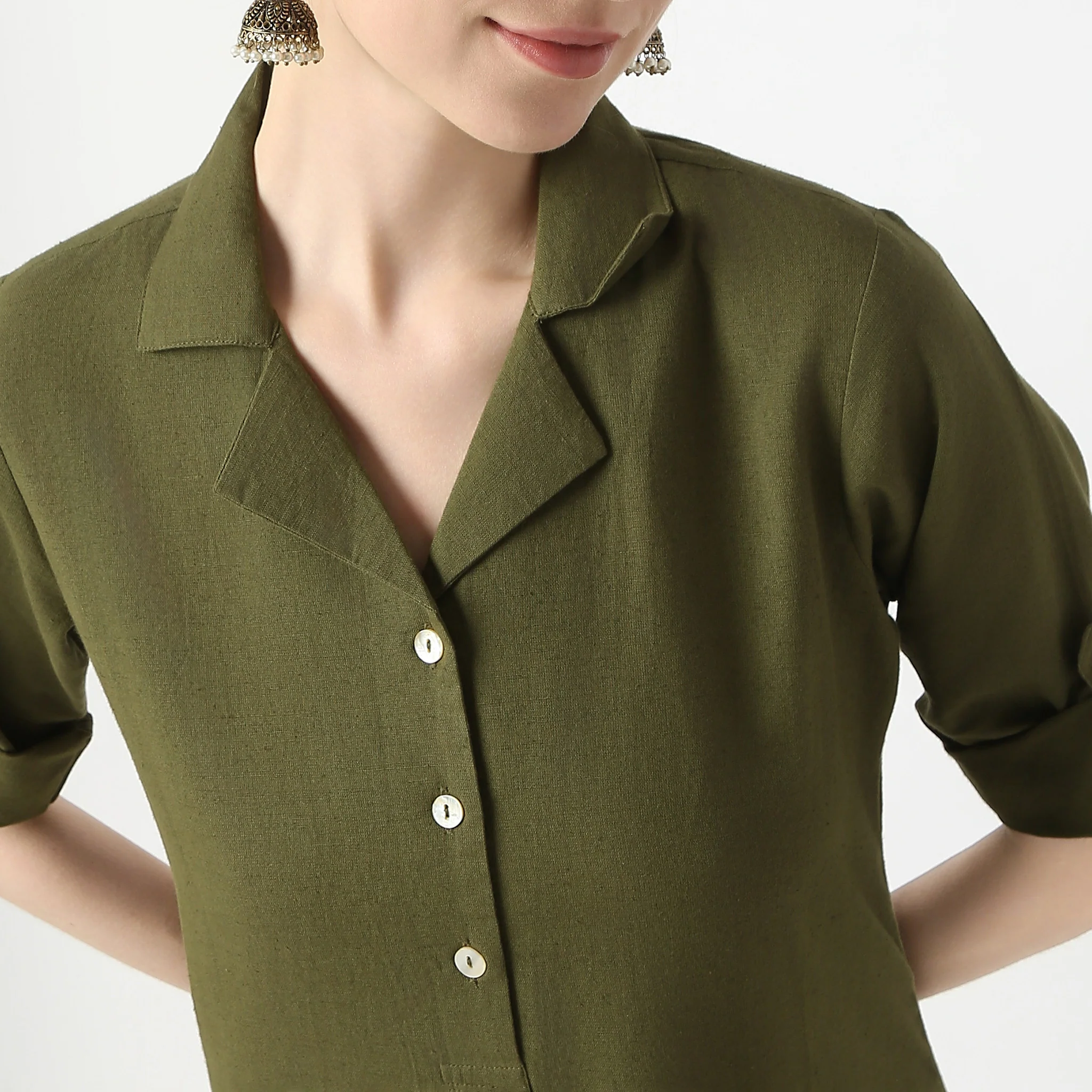 Straight Fit Camp Collar Kurta With Pant Set - Image 18