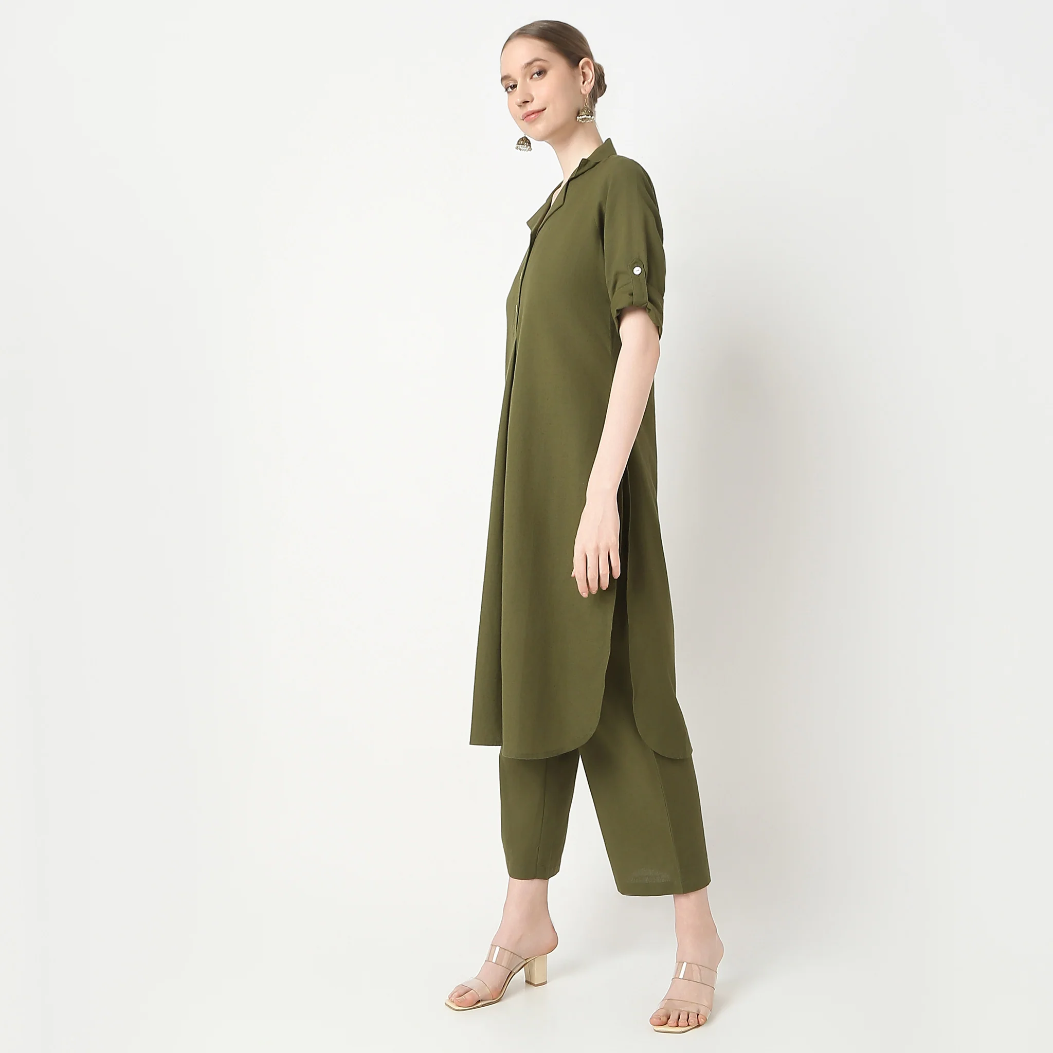 Straight Fit Camp Collar Kurta With Pant Set - Image 19