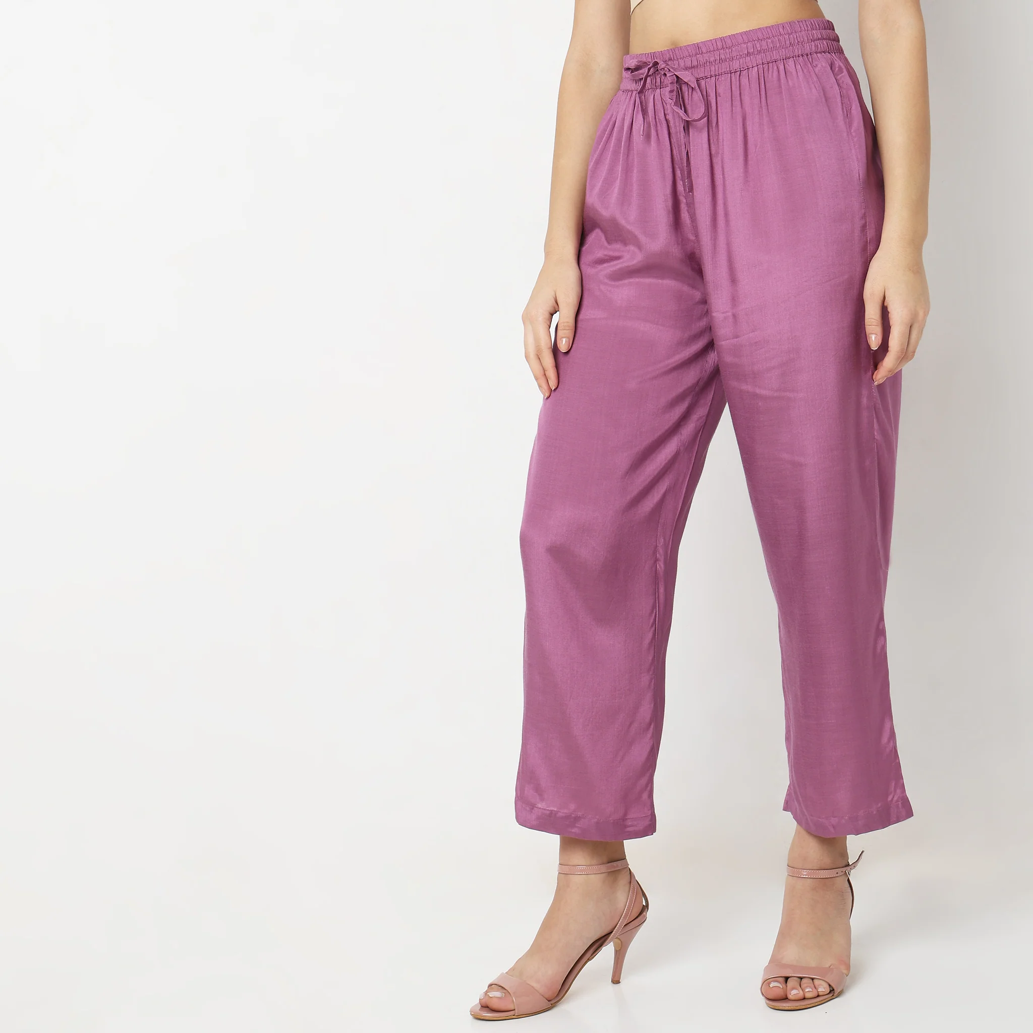 Straight Fit Solid Mid Rise Ethnic Pants - Image 5