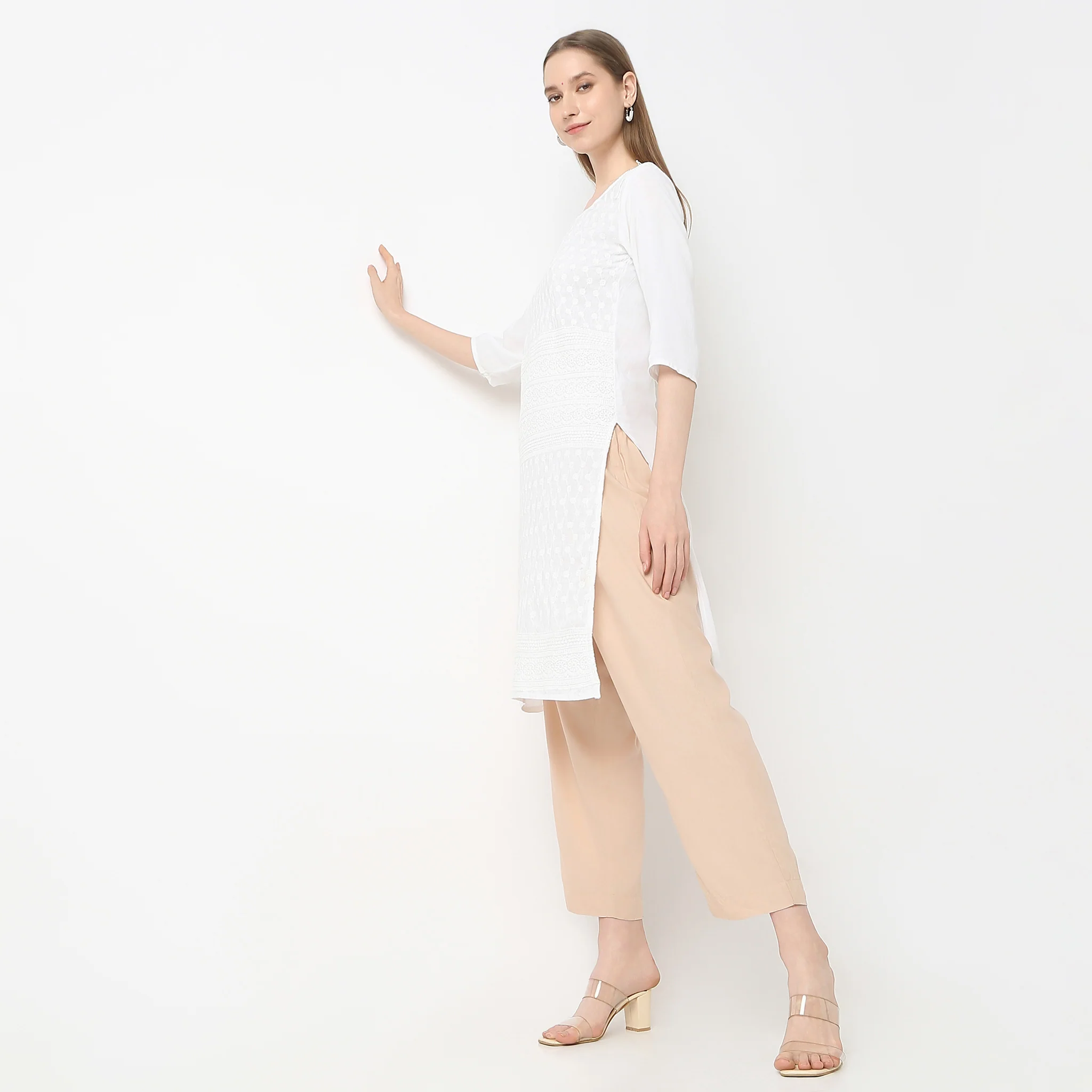 Straight Fit Ankle Length Pants
