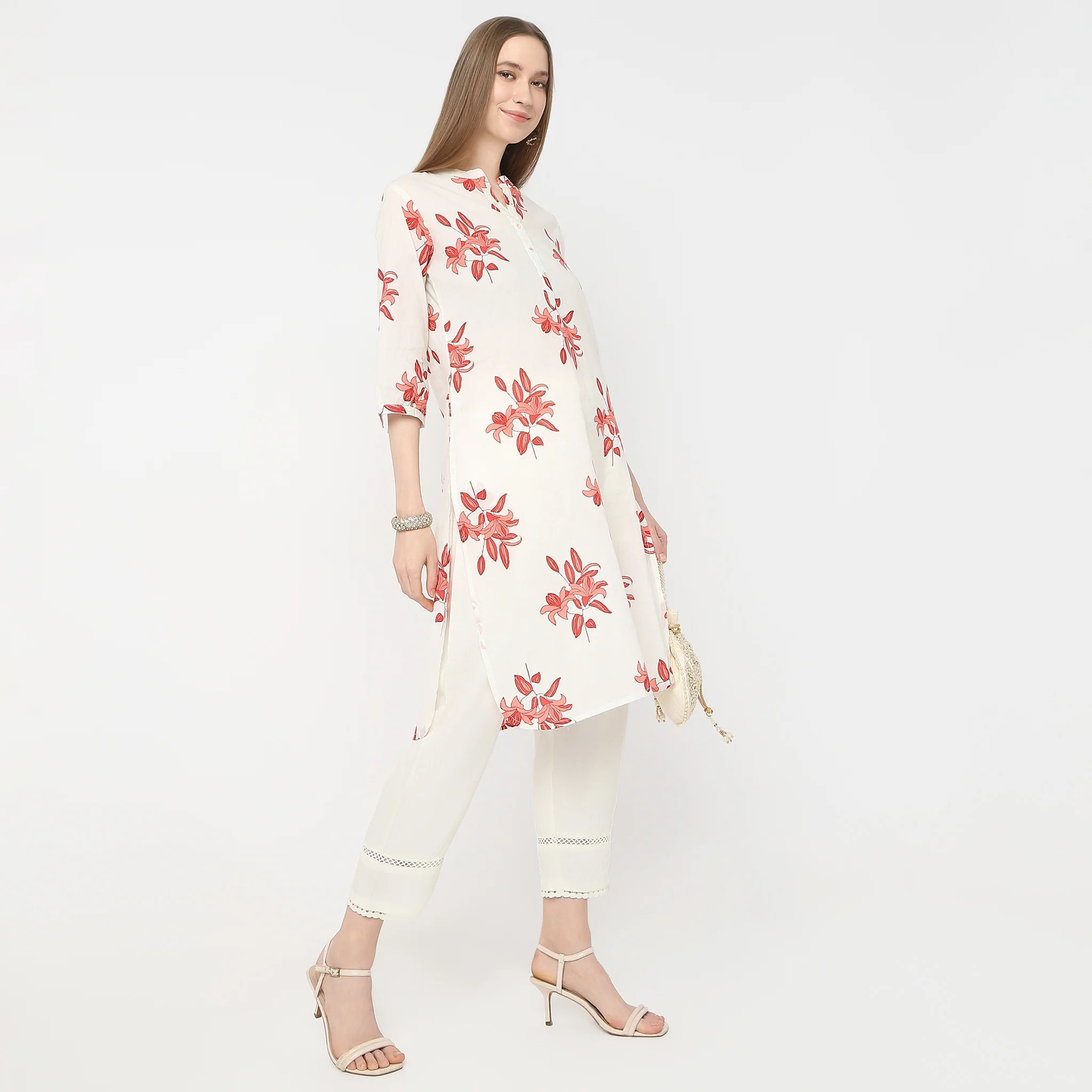 Straight Fit Ankle Length Pants