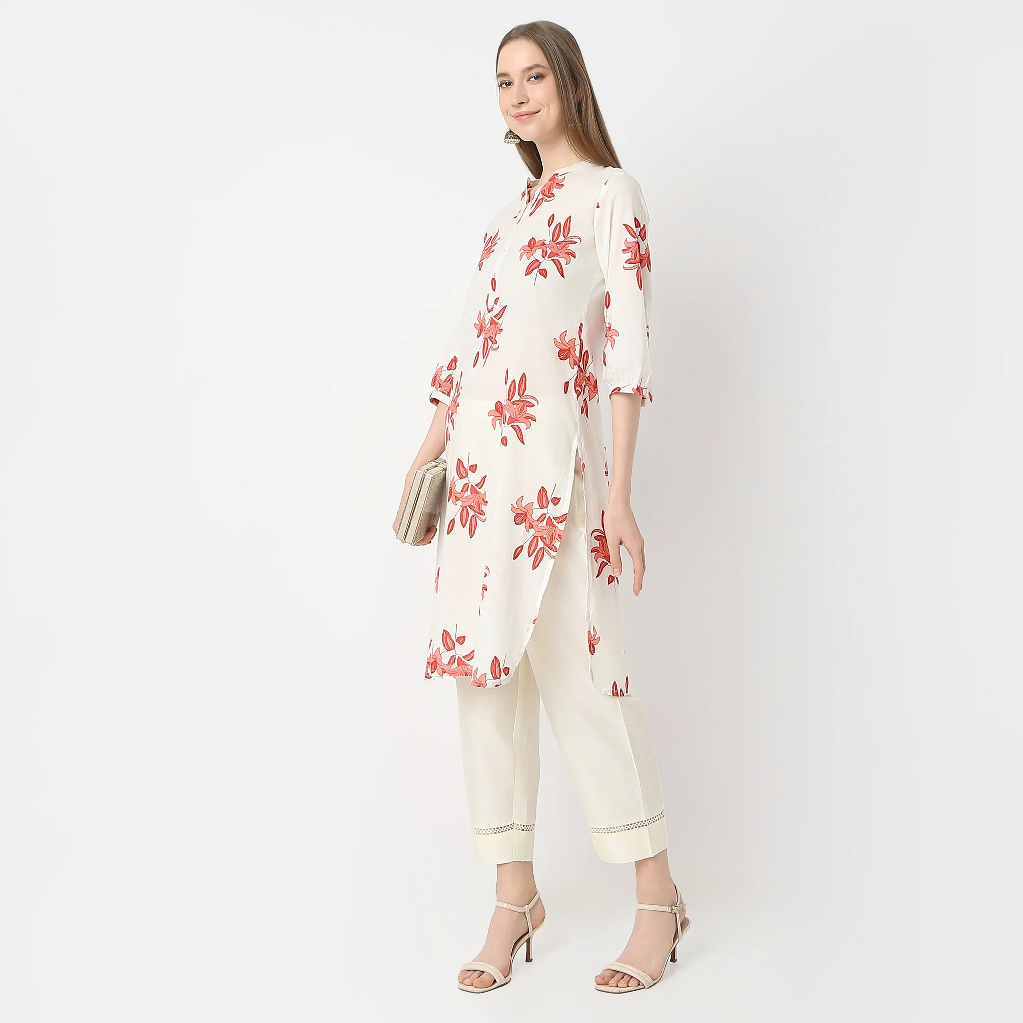Straight Fit Ankle Length Pants