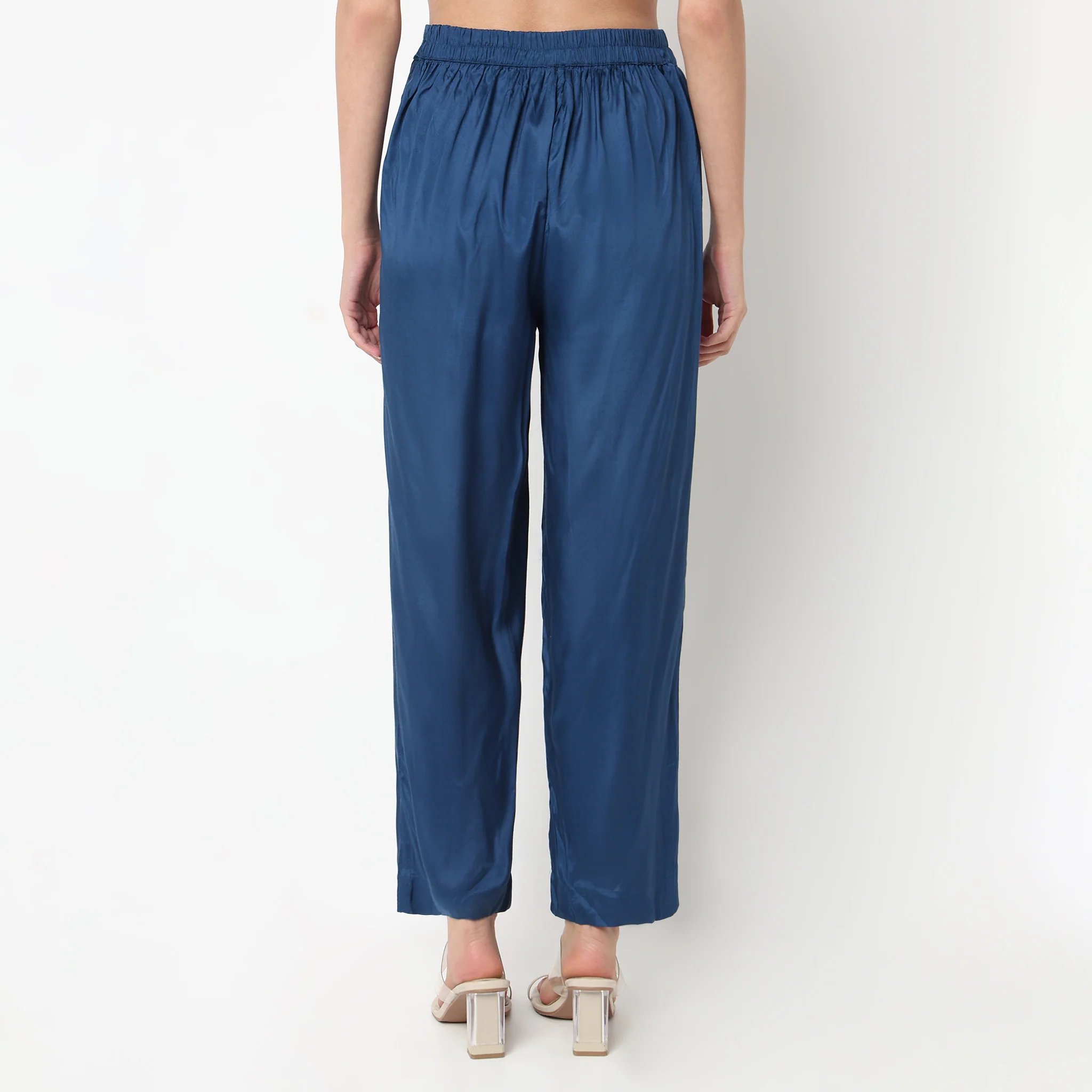 Straight Fit Solid Pants - Image 3