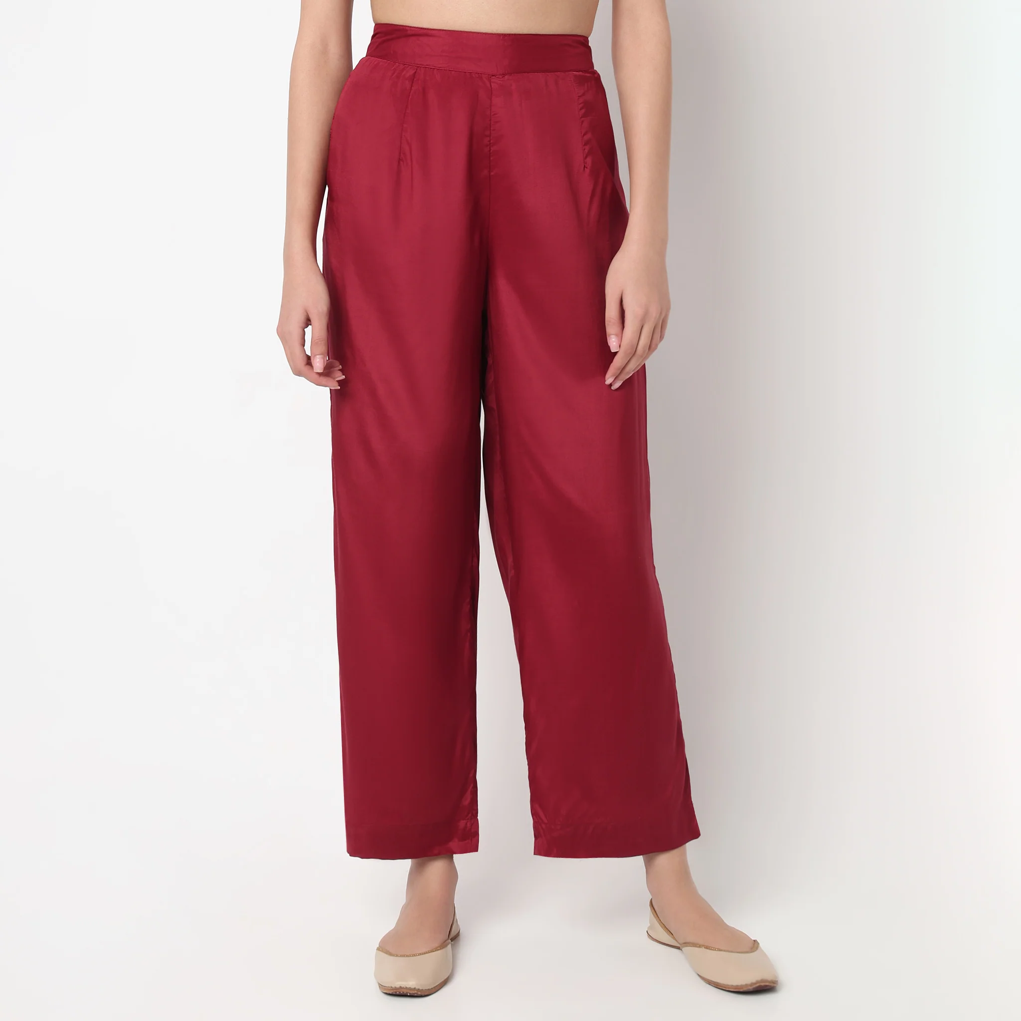 Straight Fit Solid Pants - Image 2