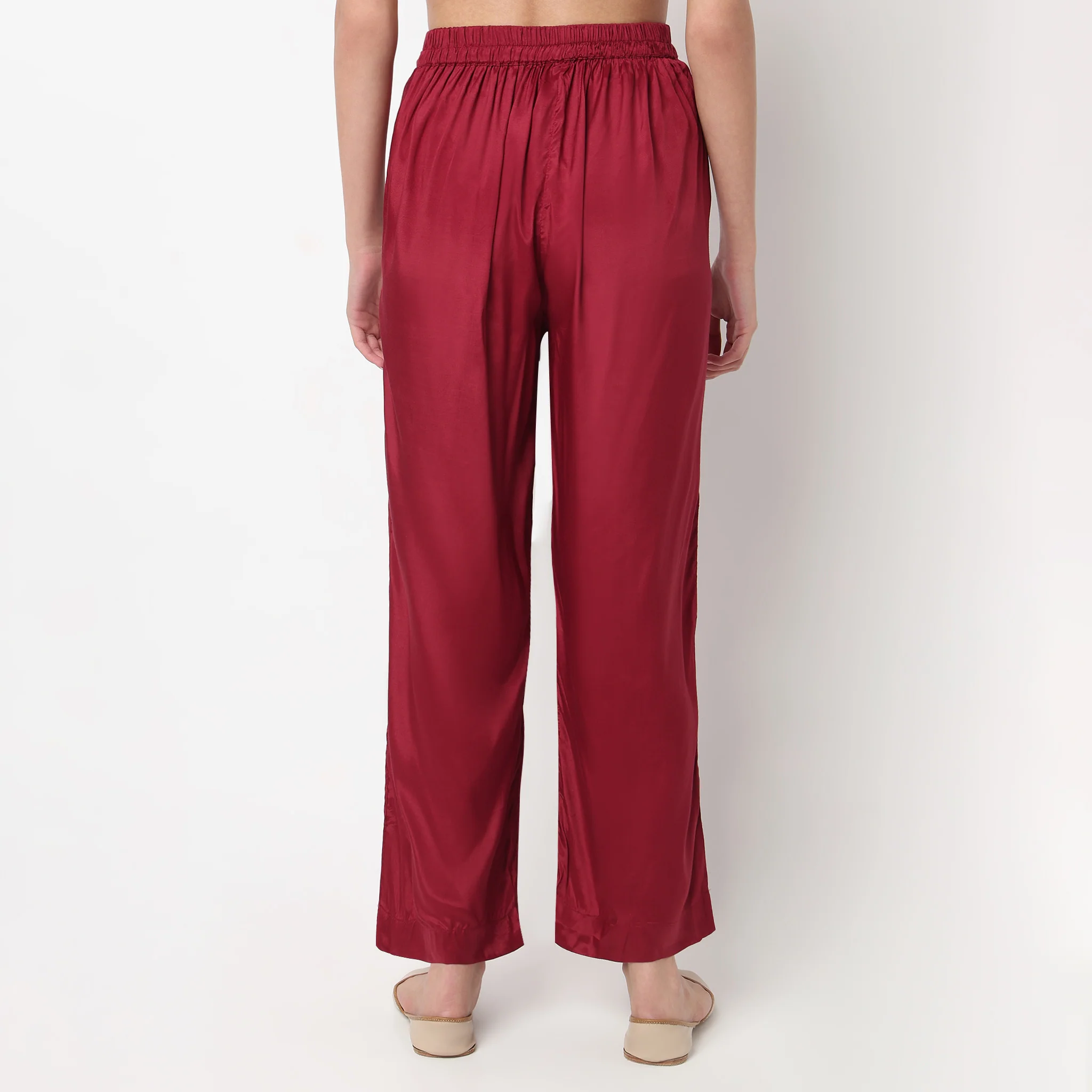 Straight Fit Solid Pants - Image 3
