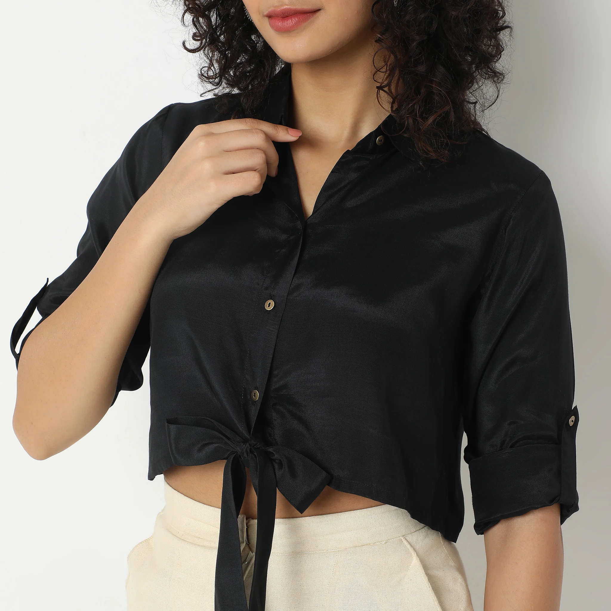 Straight Fit Solid Shirt - Image 5