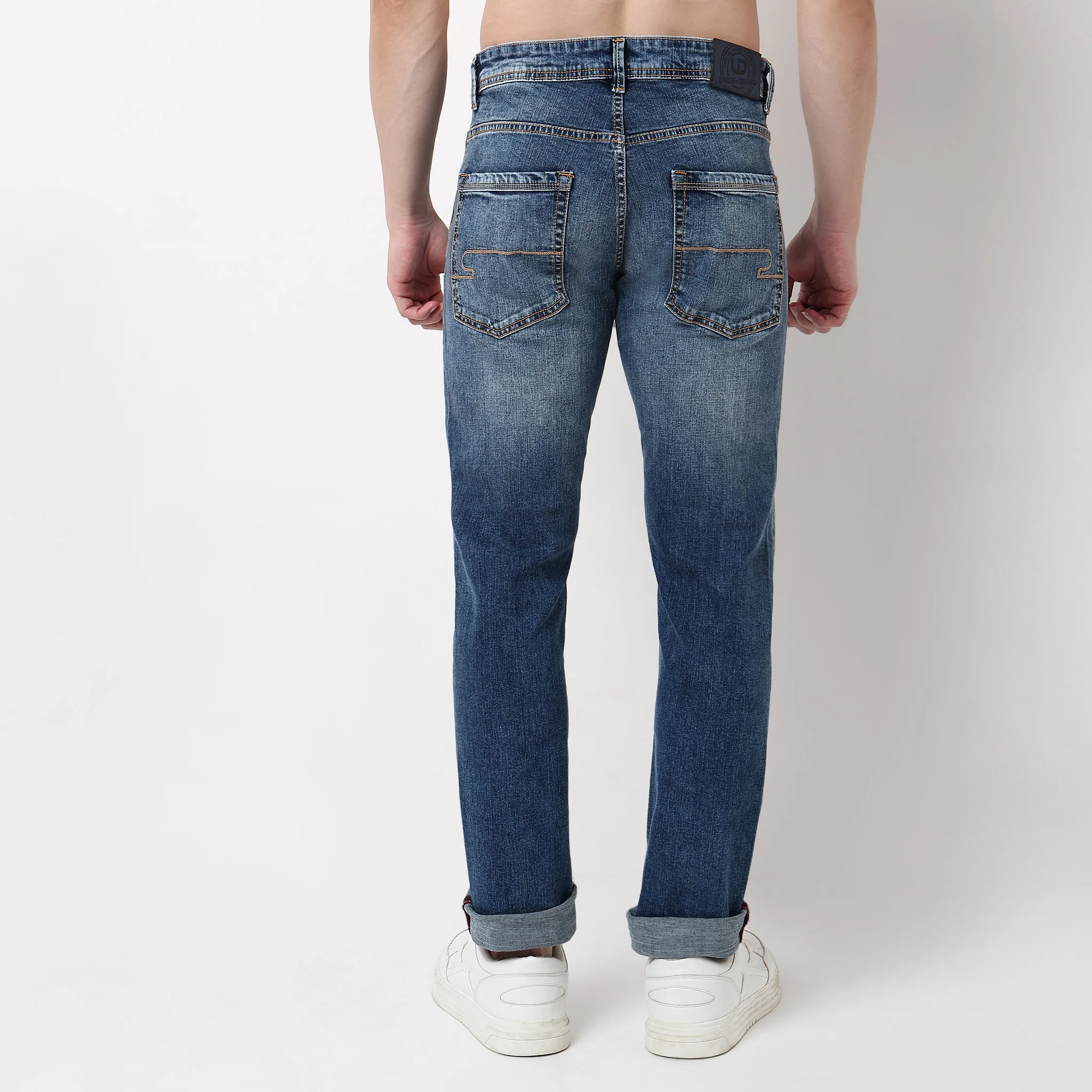 Straight Fit Stone Wash Jeans - Image 3