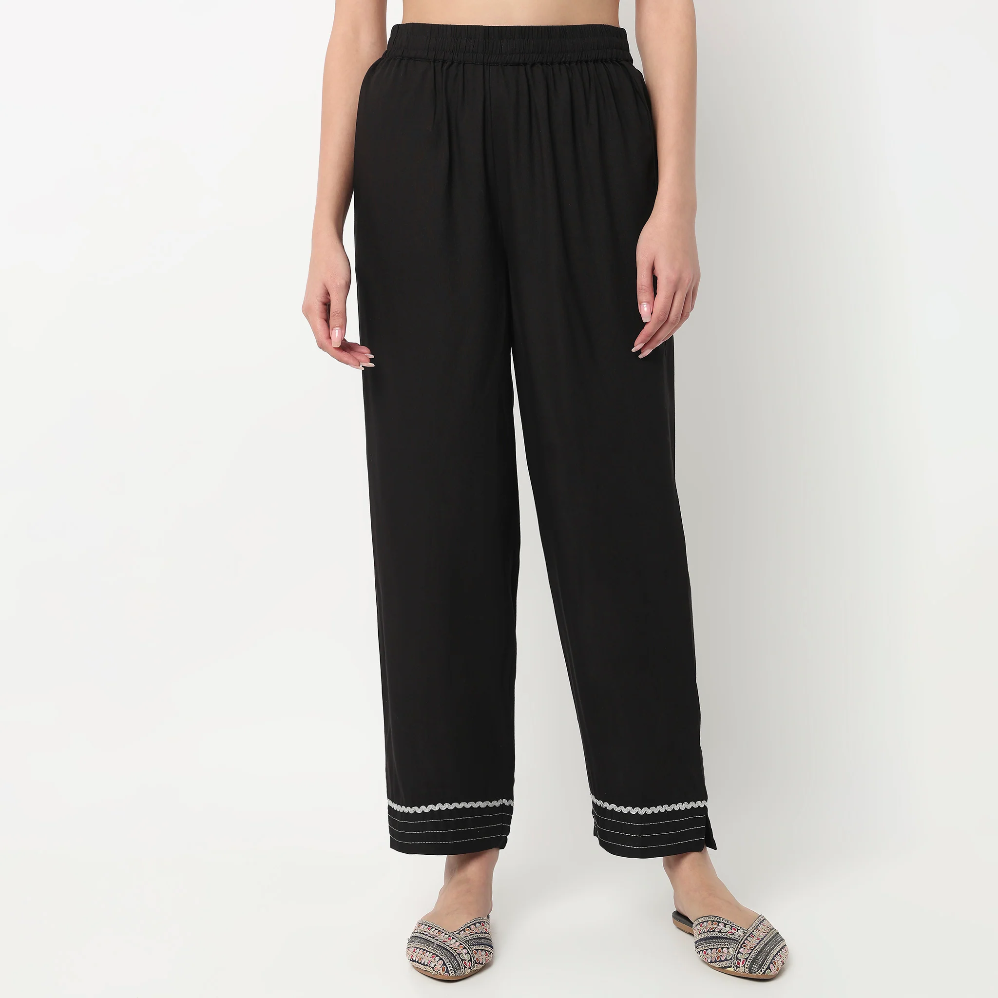 Straight Solid Travel Pants - Image 2
