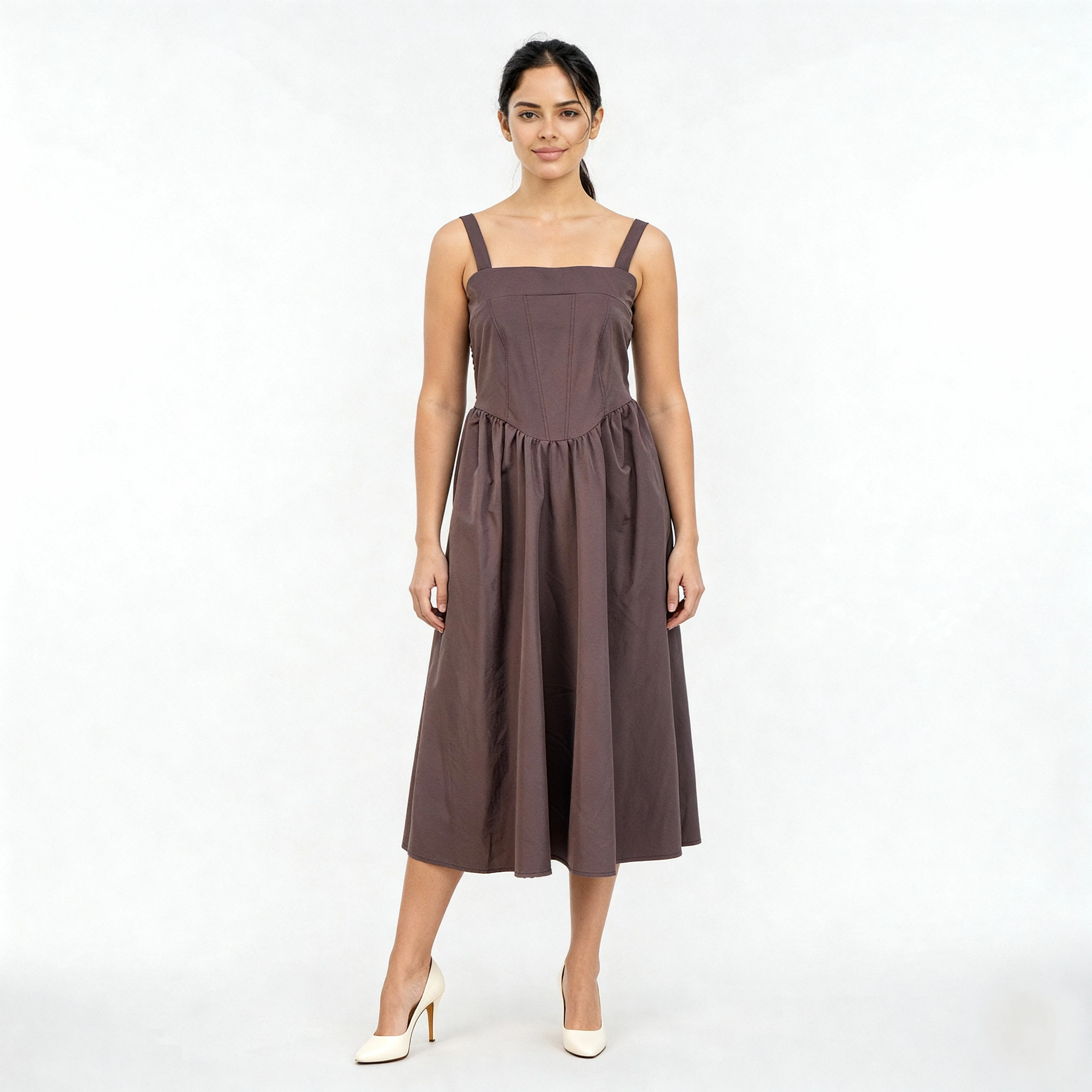 Strappy Knitted Flare Dress - Image 2