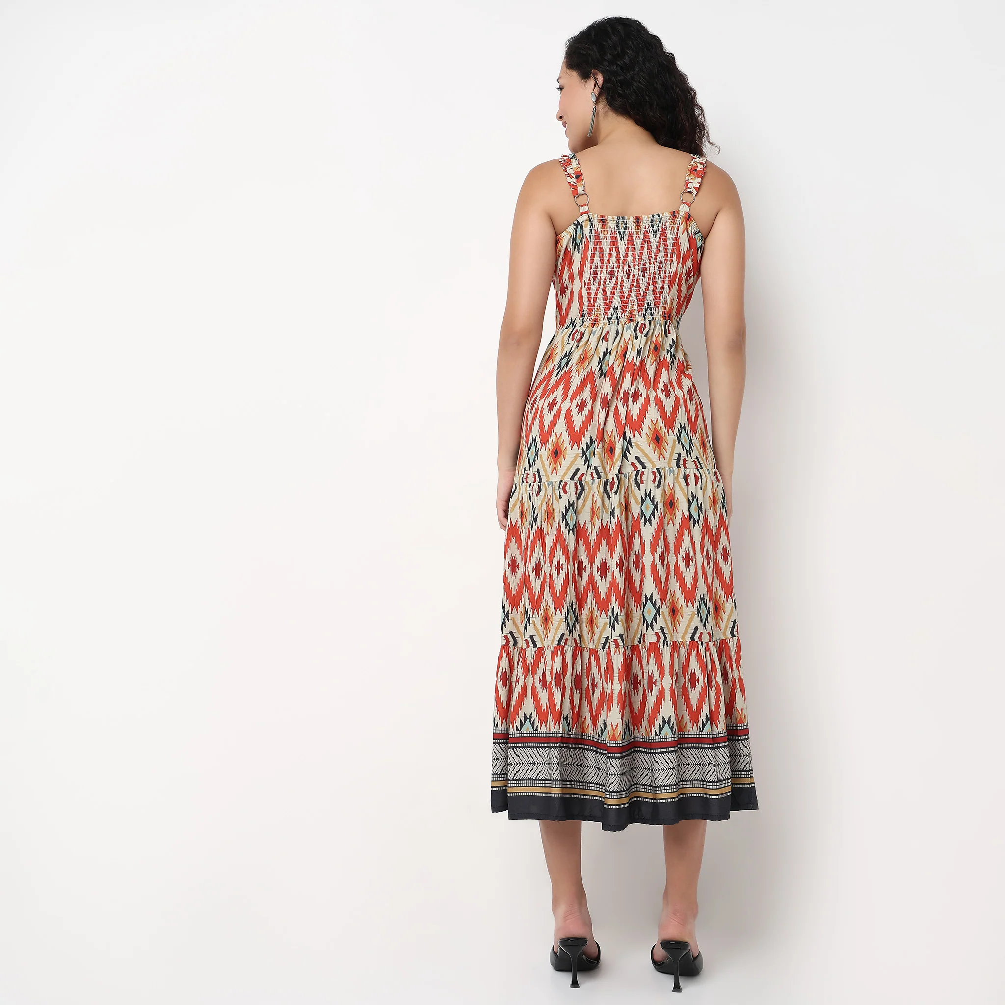 Strappy Tiered Printed Dress - Image 3