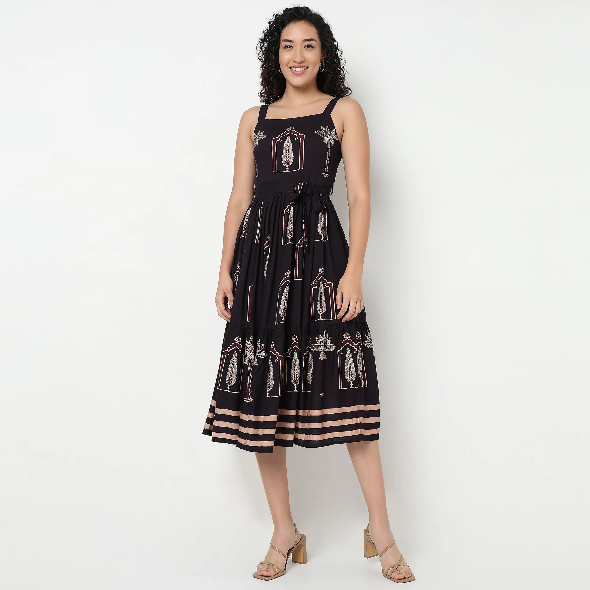Printed Strappy Tiered Dress - Image 2