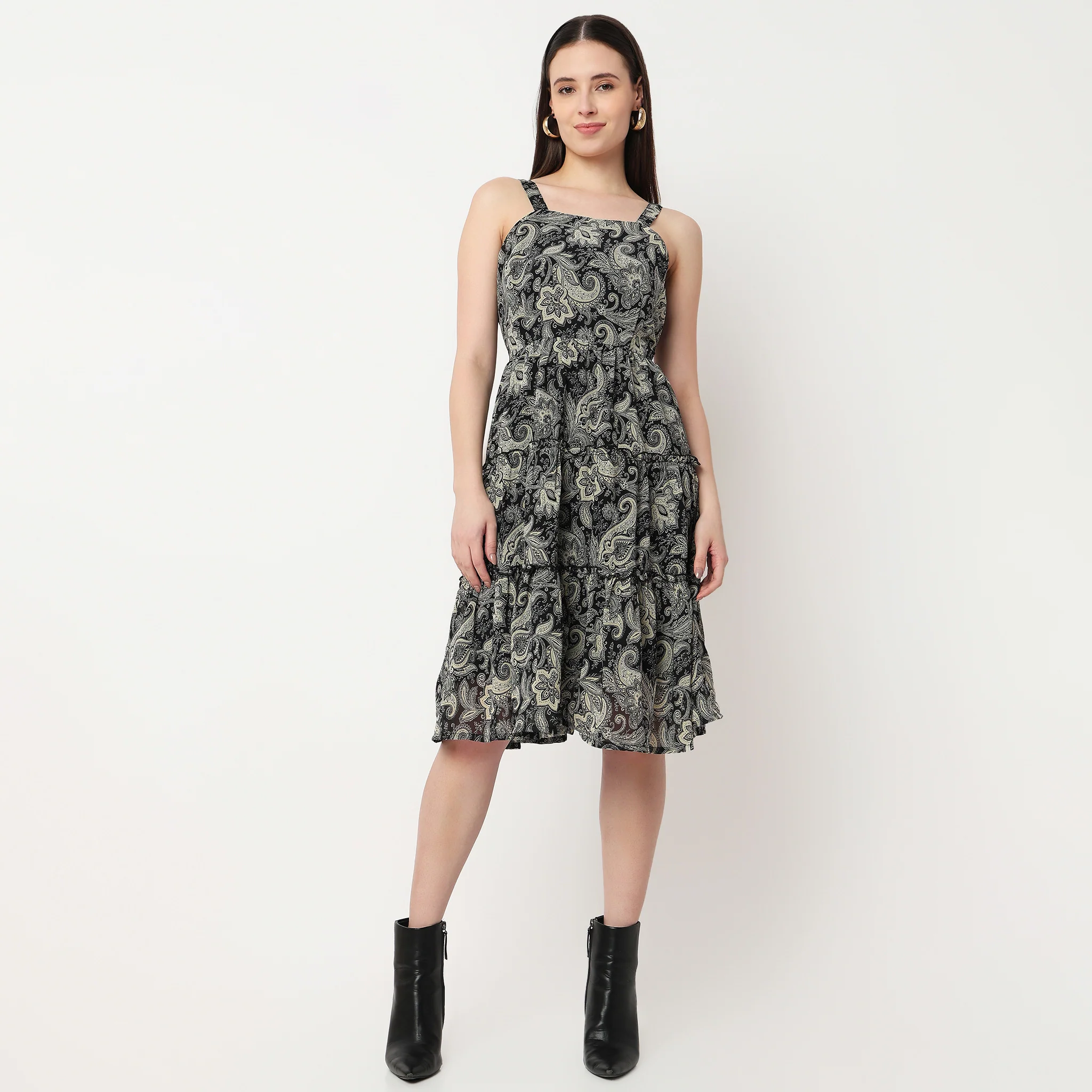 Strappy Tiered Printed Dress - Image 2