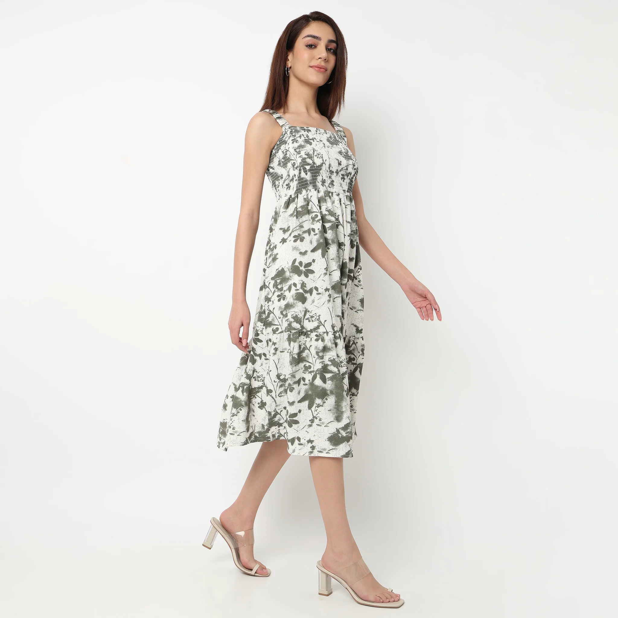 Strapy Midi Dress With Abstract Print - Image 5