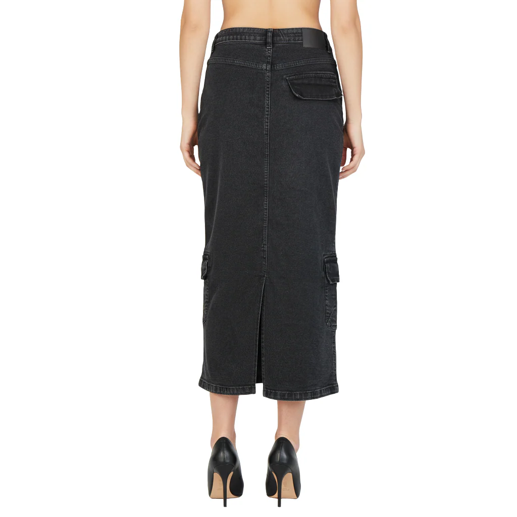 Street Look Long Denim Skirt - Image 3