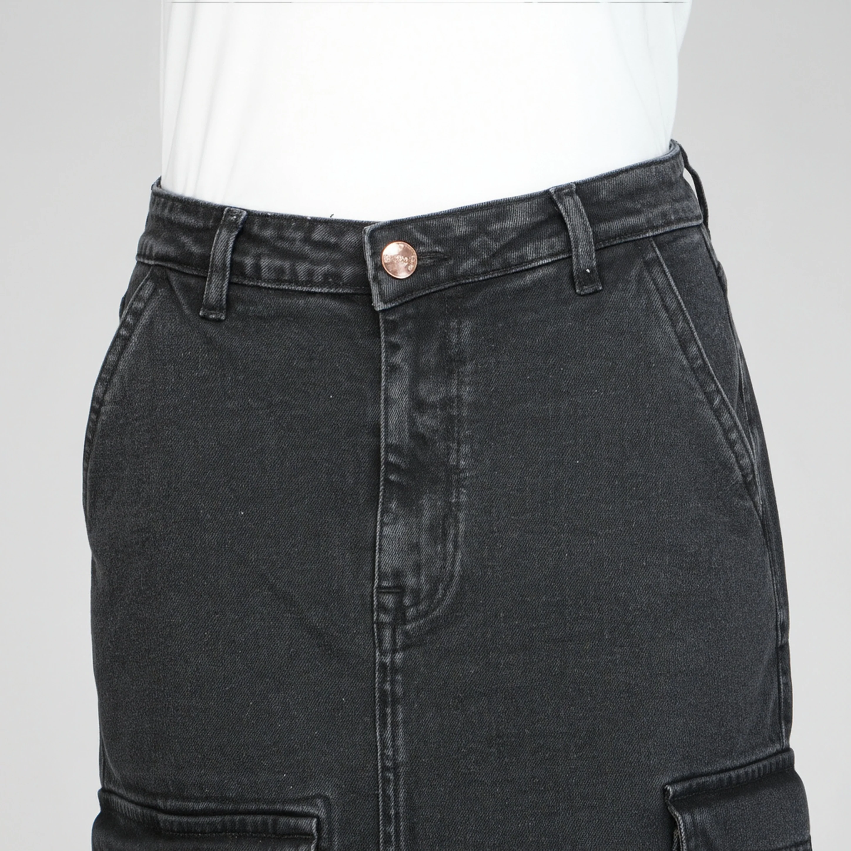 Street Look Long Denim Skirt - Image 4