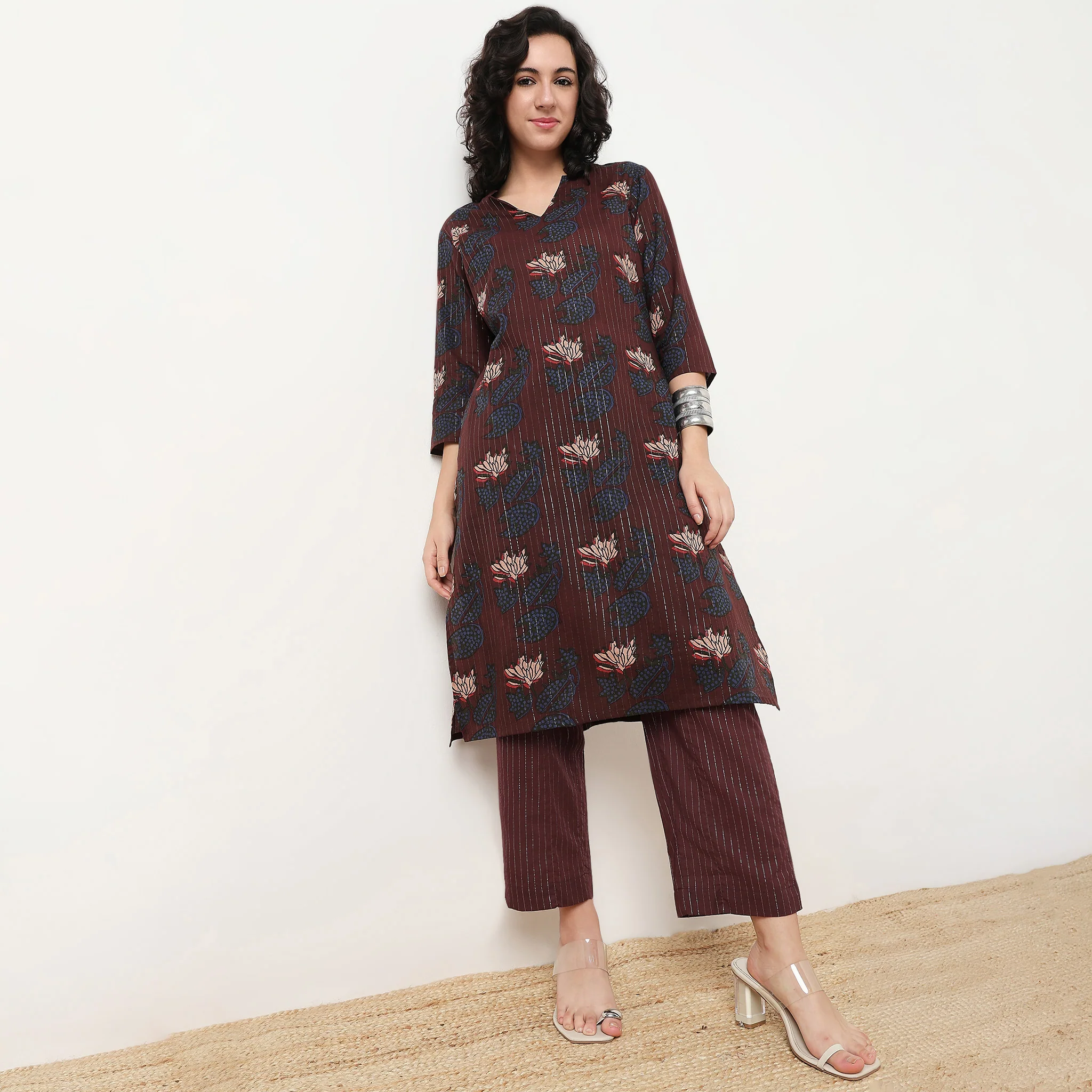 Striped Ankle Length Pant