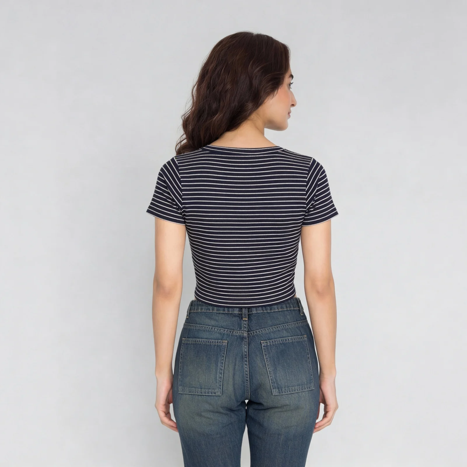 Striped Betty Cropped T-Shirt - Image 3