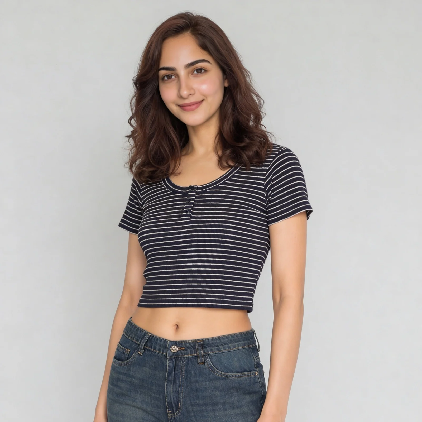 Striped Betty Cropped T-Shirt - Image 5