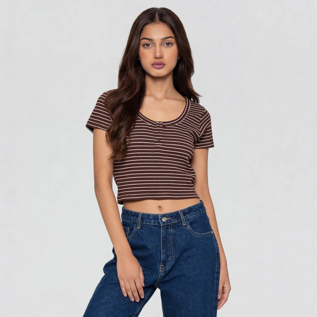 Striped Betty Cropped T-Shirt - Image 7