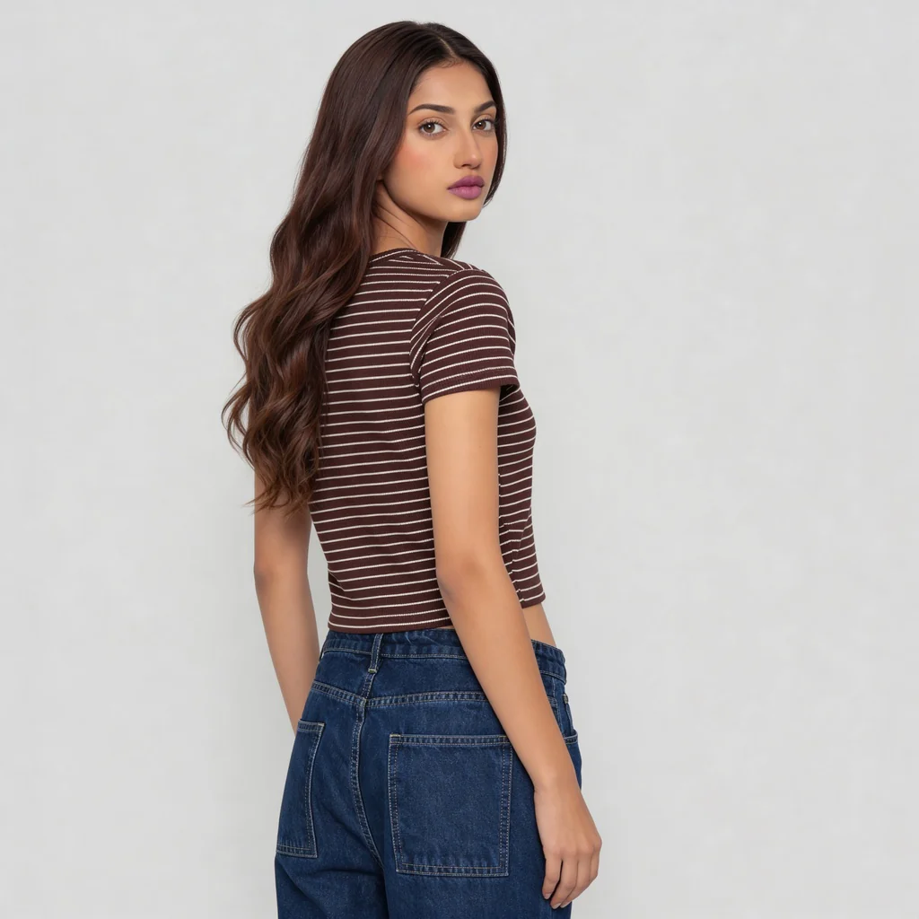 Striped Betty Cropped T-Shirt - Image 8