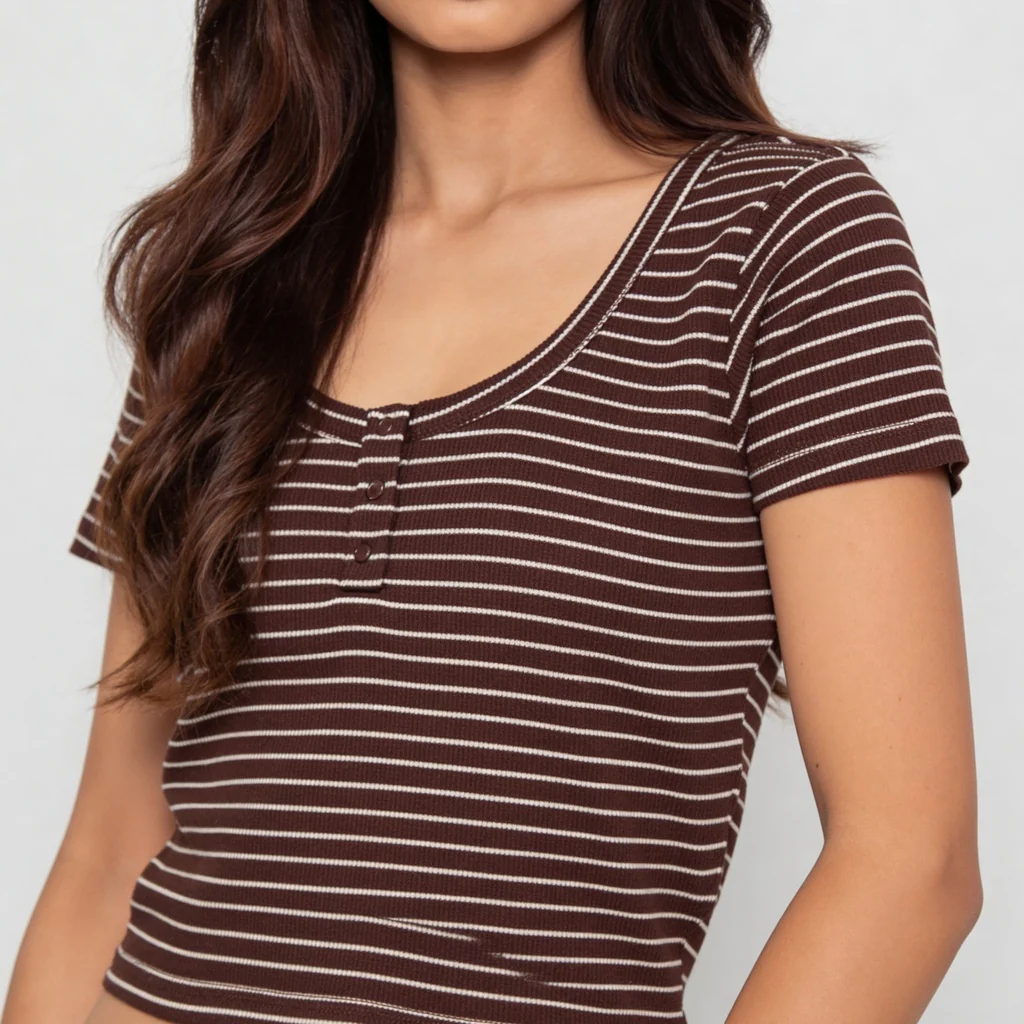 Striped Betty Cropped T-Shirt - Image 9