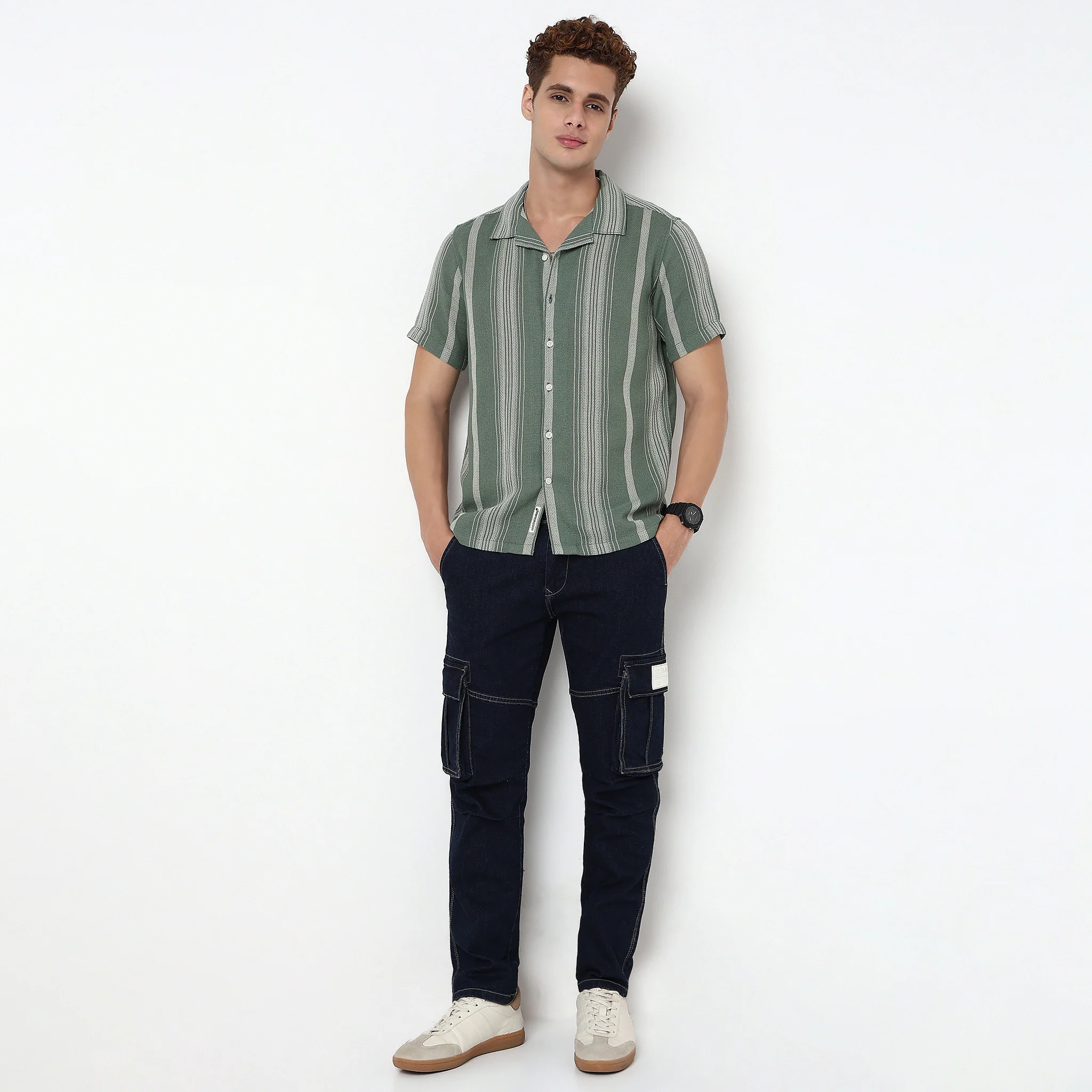 Striped Cotton Cuban Shirt