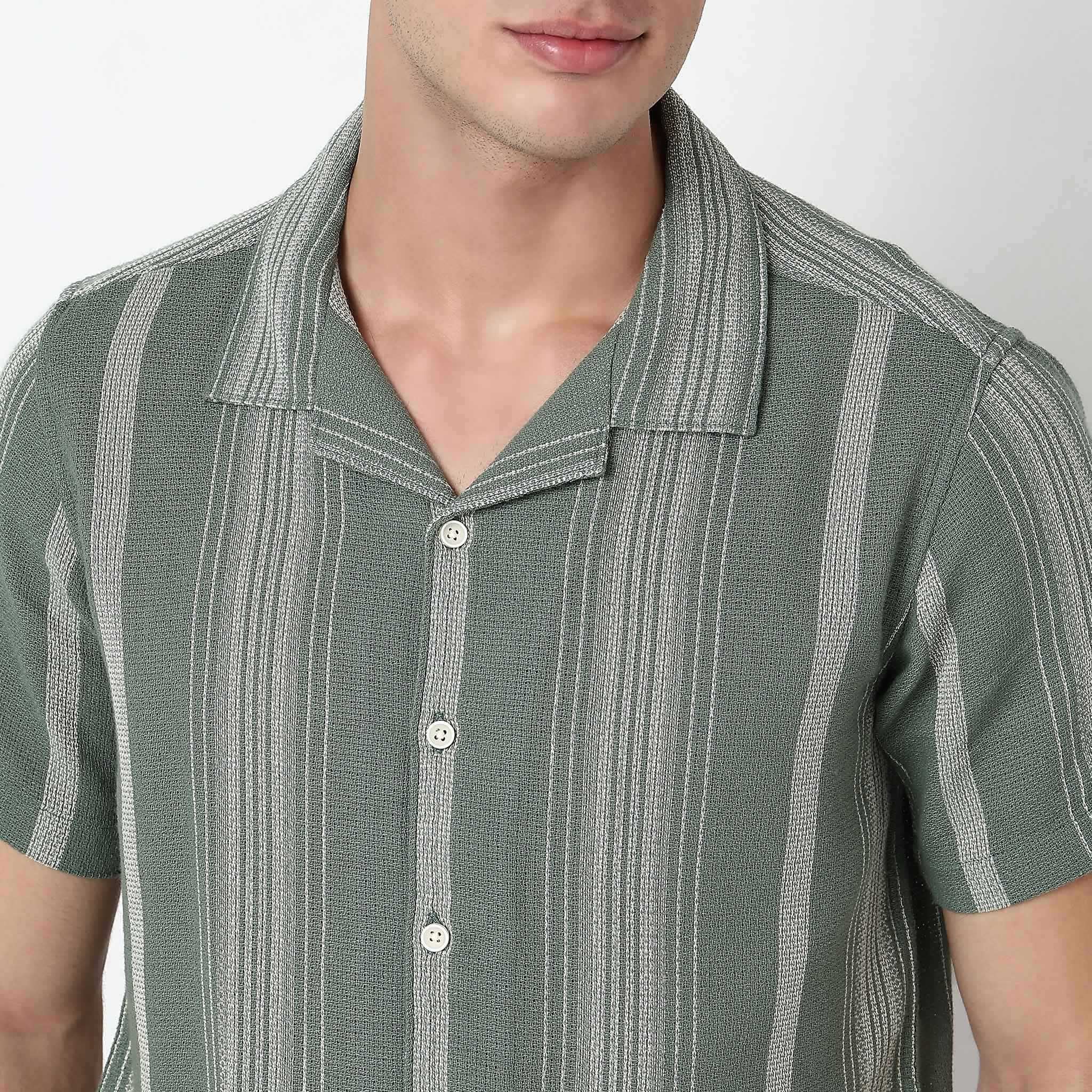 Striped Cotton Cuban Shirt - Image 4