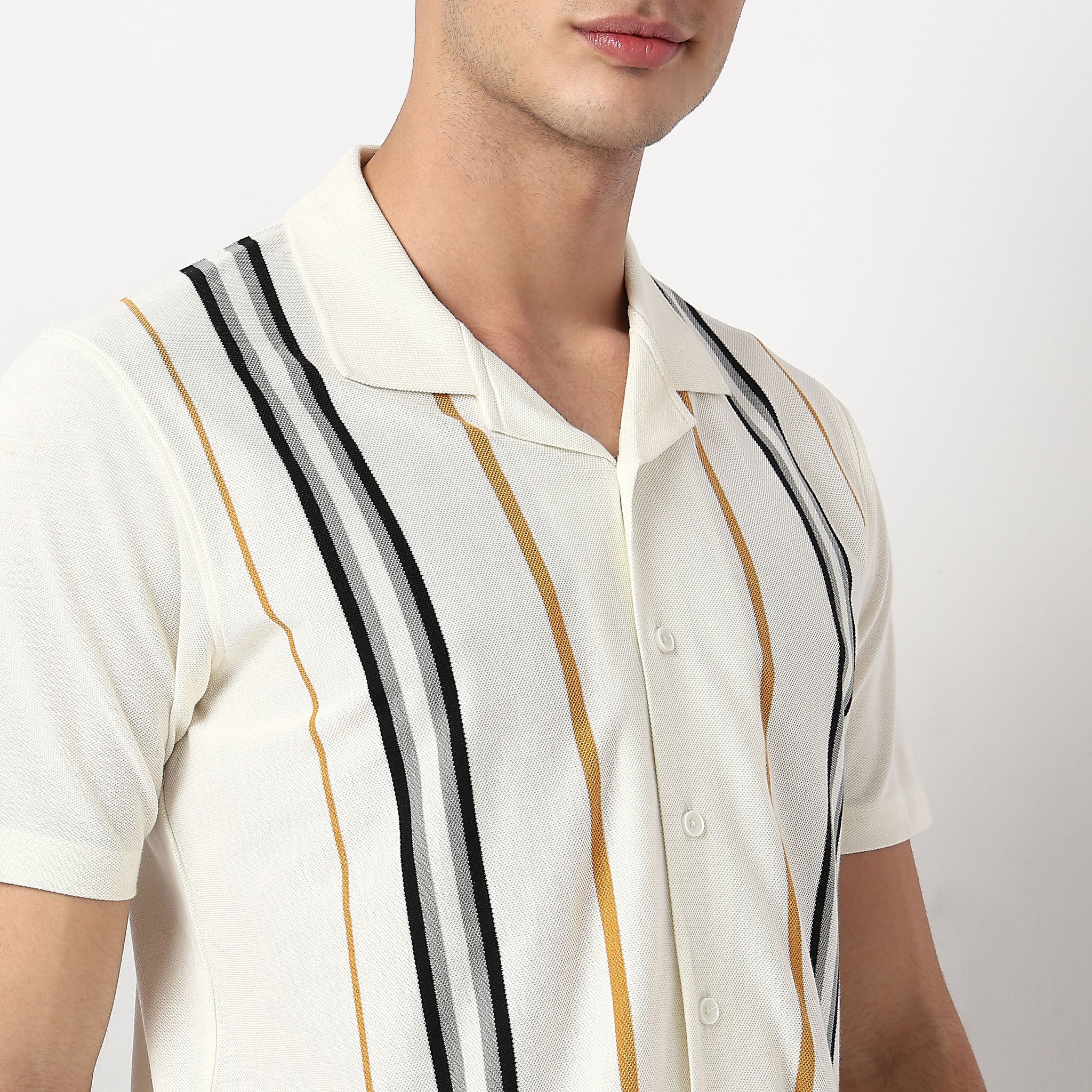 Striped University Cuban Shirt - Image 4
