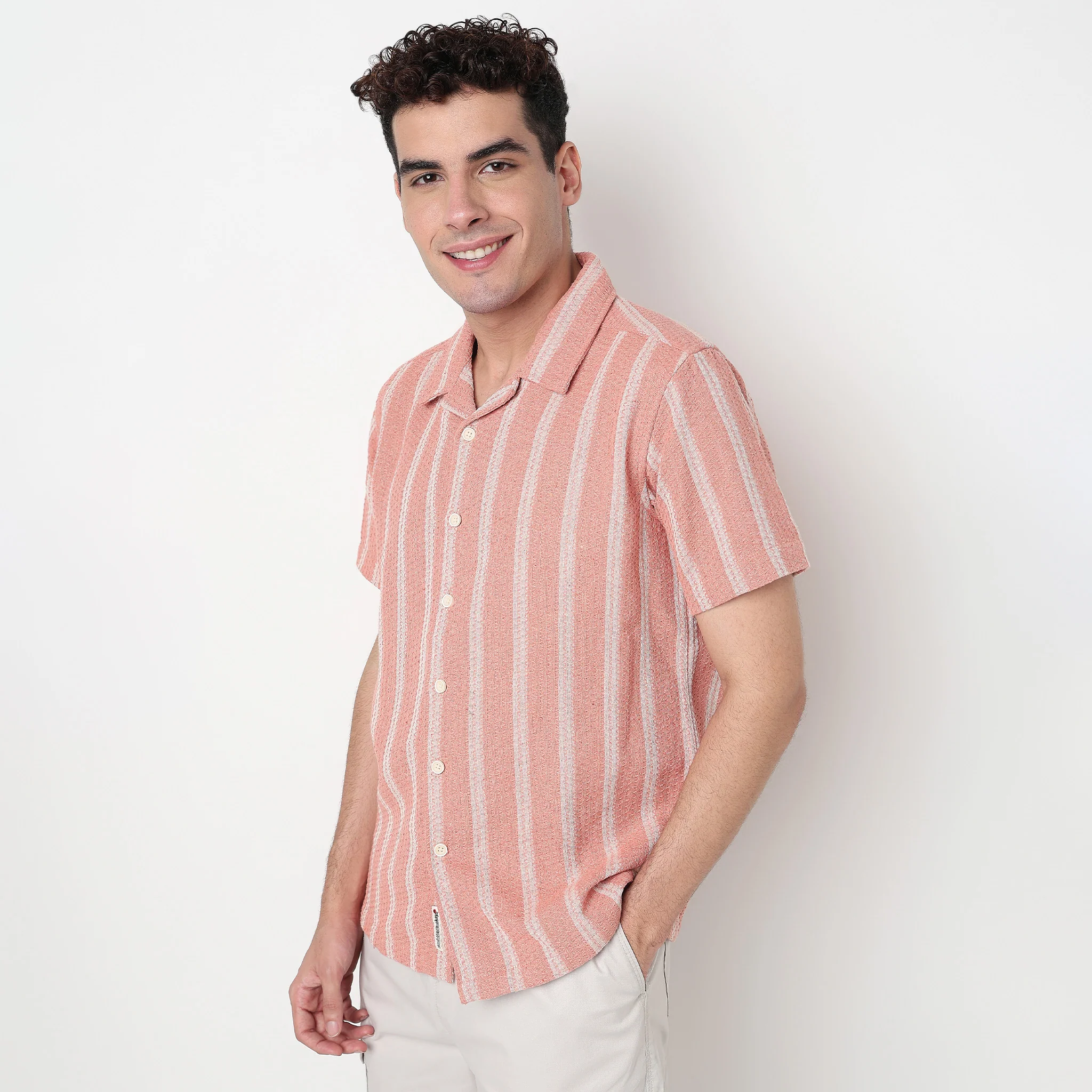 Striped Cotton Cuban Shirt - Image 5