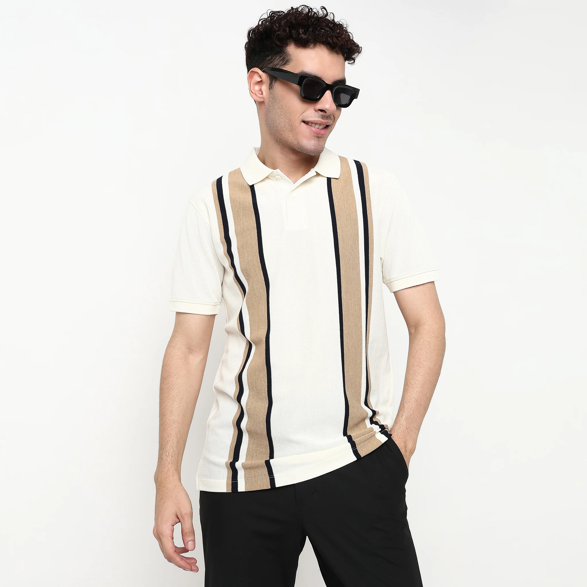Striped University Polo T-Shirt - Image 2