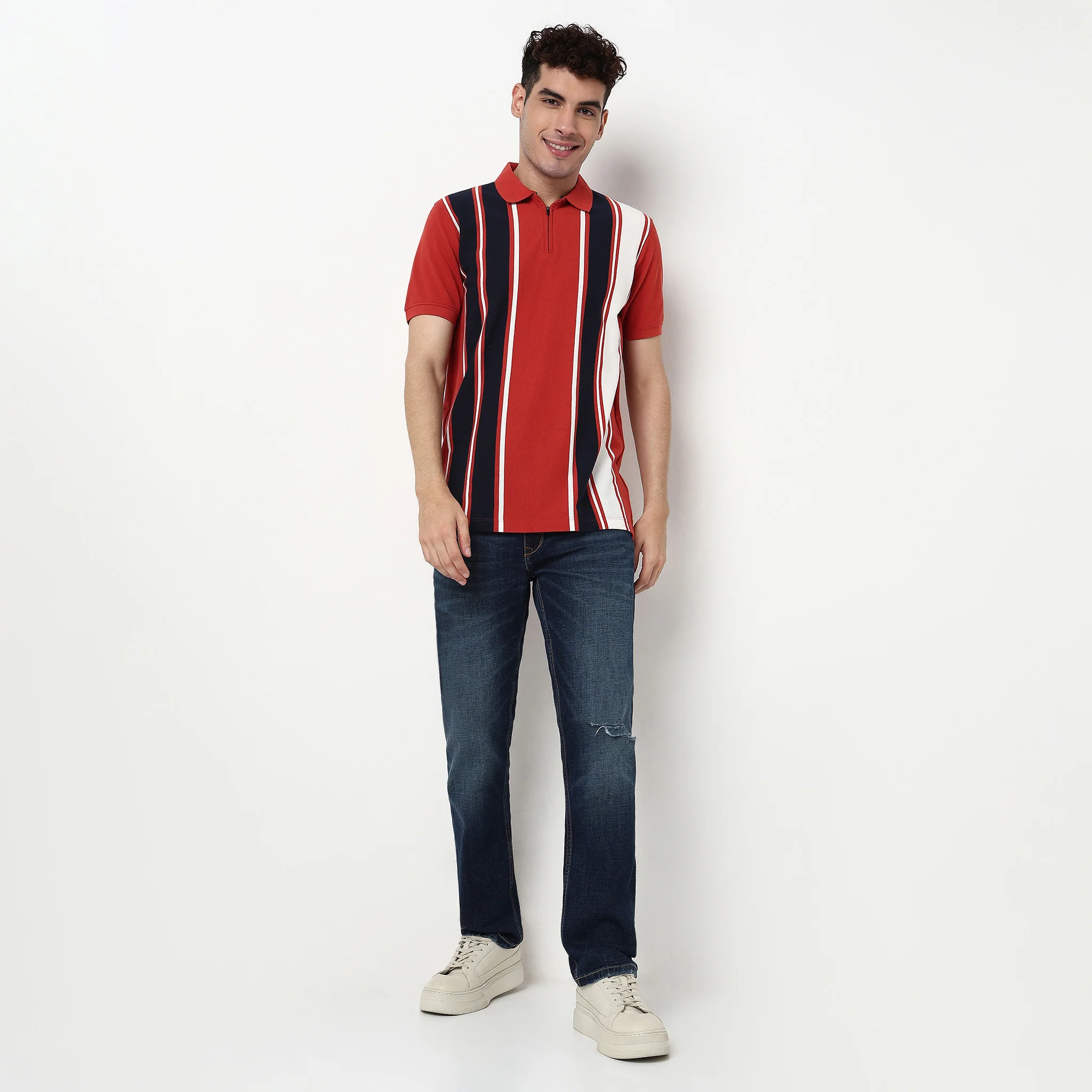 Striped University Polo T-Shirt
