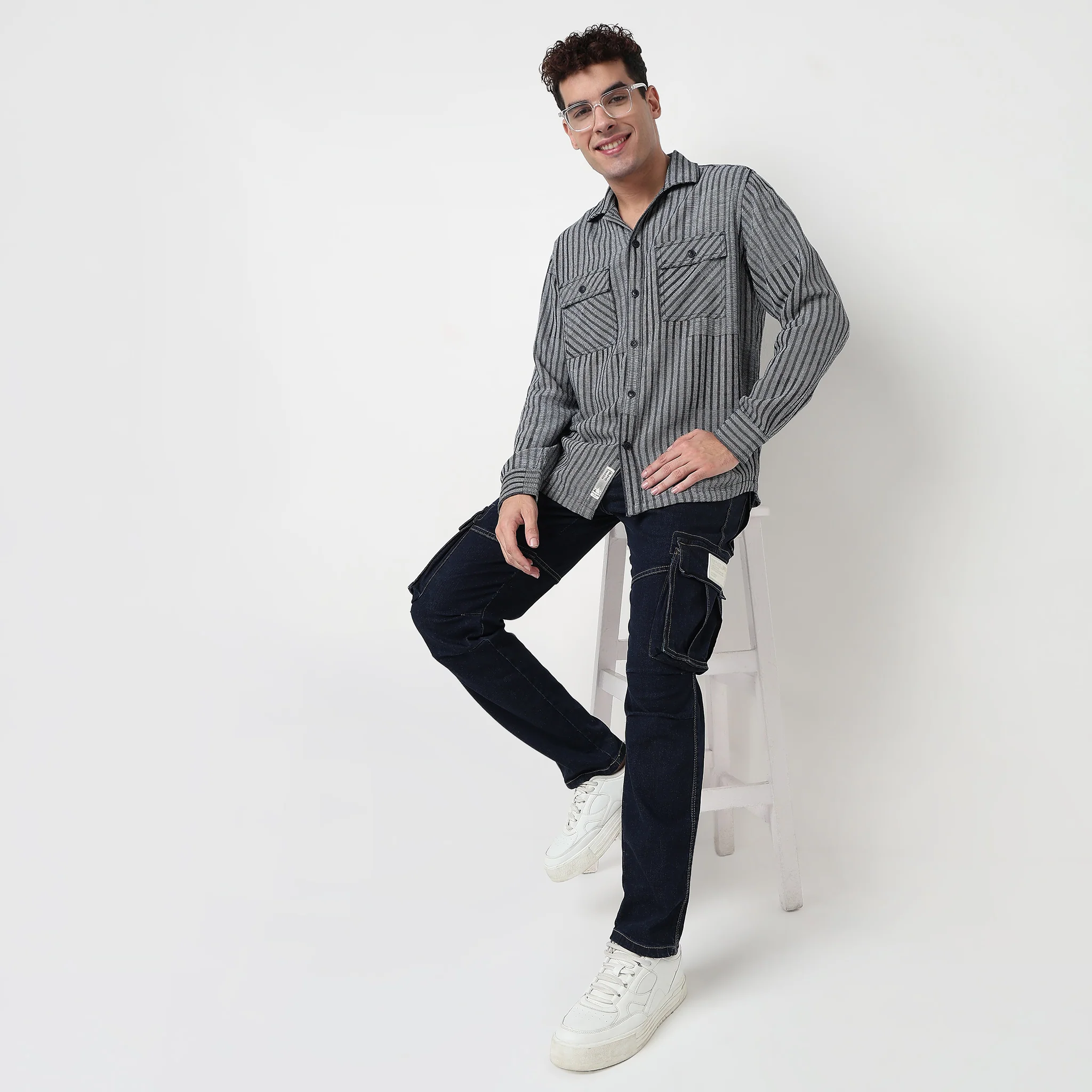 Striped Cotton Explorer Shacket