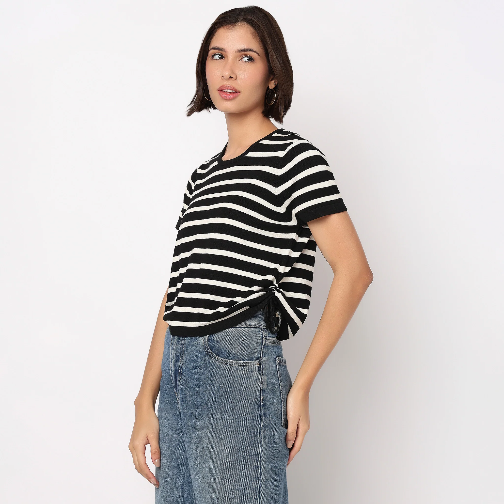 Striped Flatknit Crop T-Shirt - Image 5