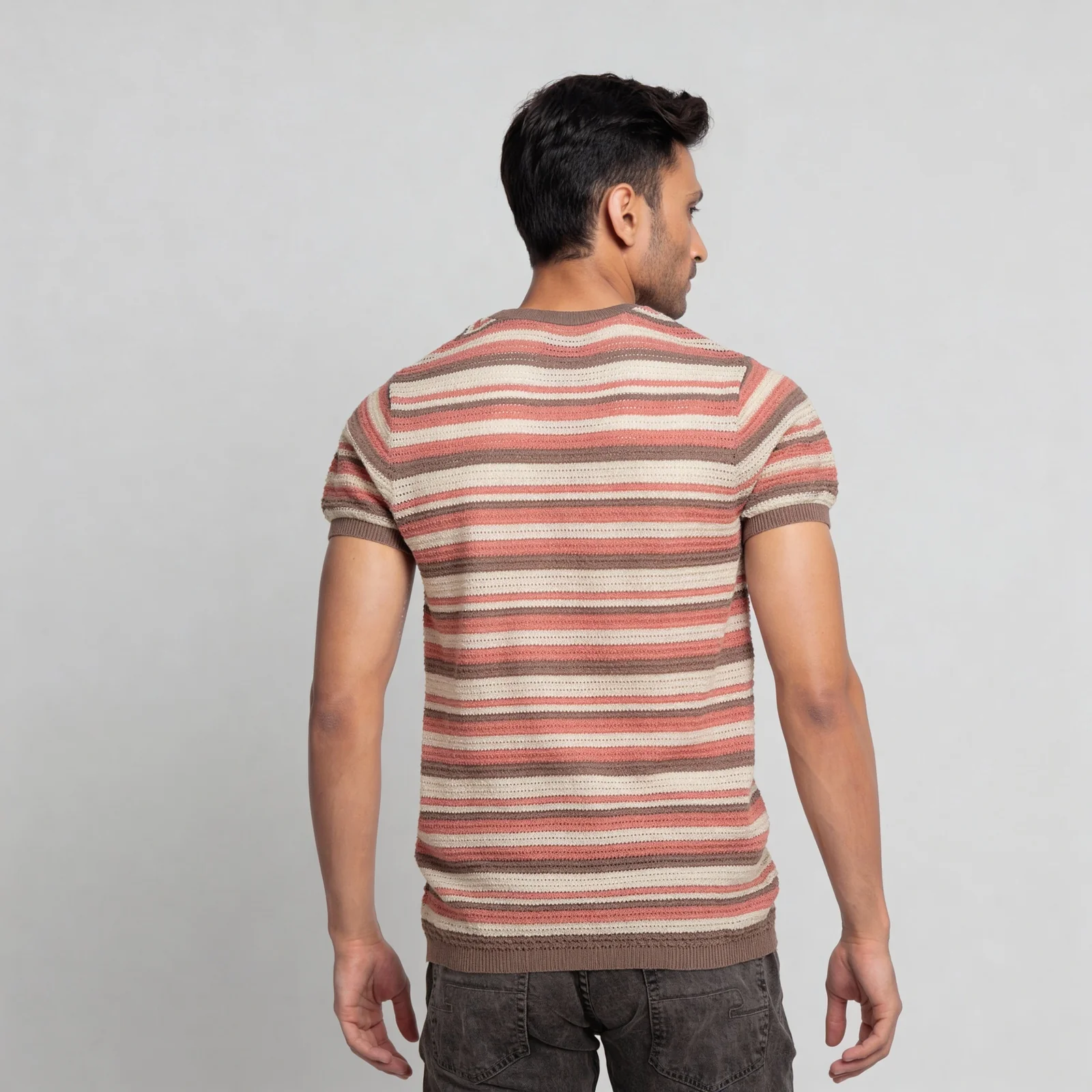 Striped Hand Knit Jersey Flat Knits T-Shirt - Image 3