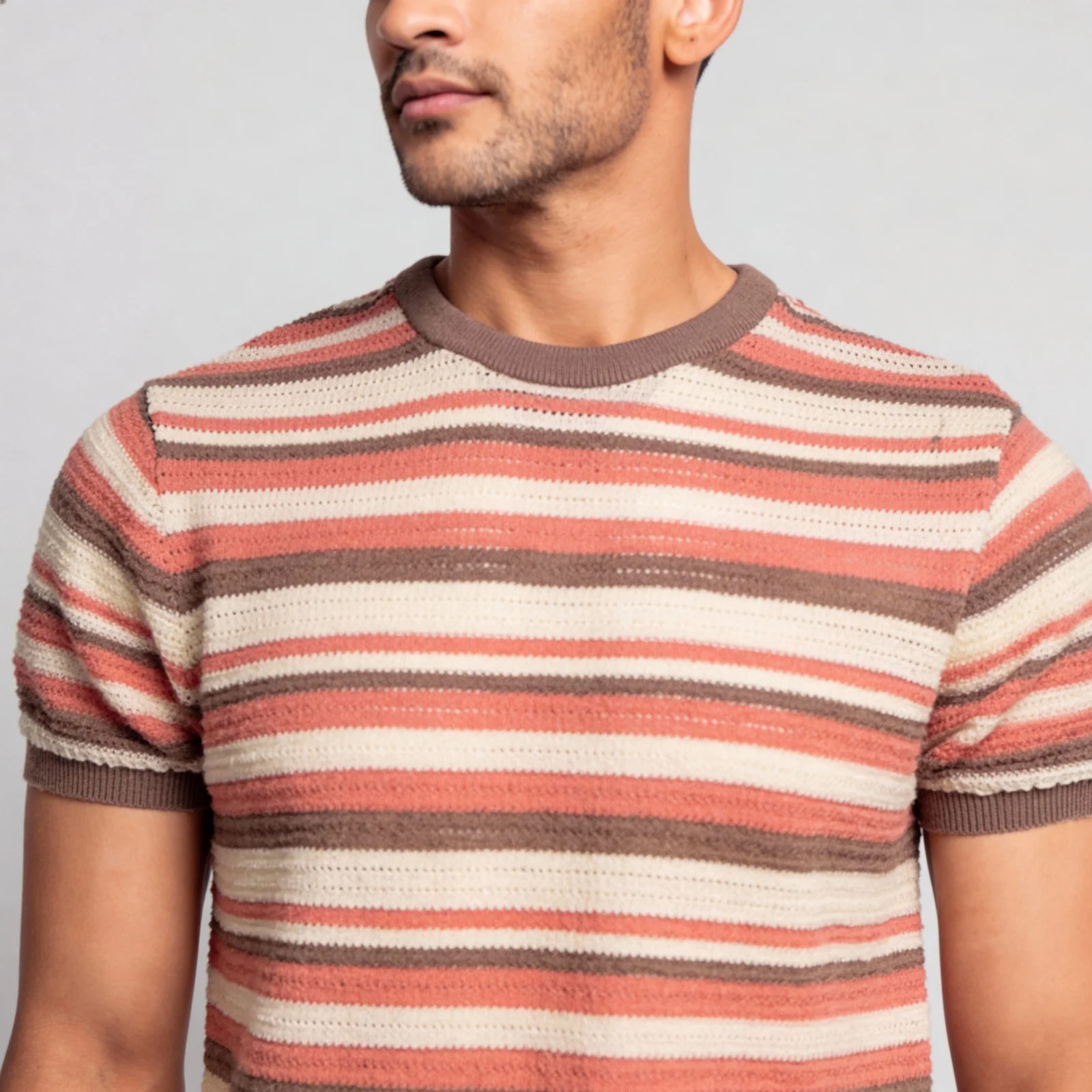 Striped Hand Knit Jersey Flat Knits T-Shirt - Image 4